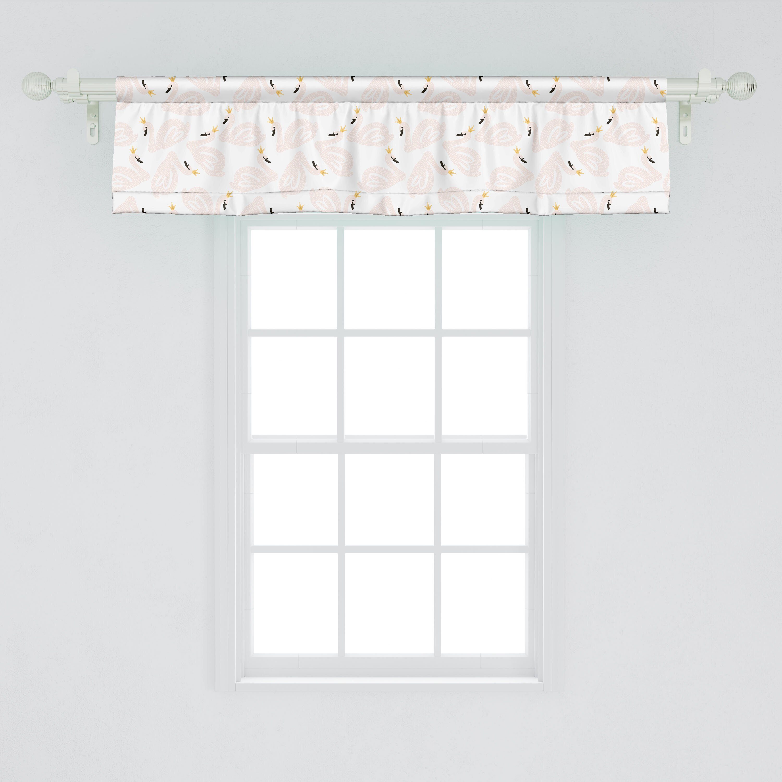 Schlafzimmer Pastell Childish Vorhang mit Stangentasche, Dekor Gekritzel Küche für Abakuhaus, Microfaser, Volant Schwan Scheibengardine
