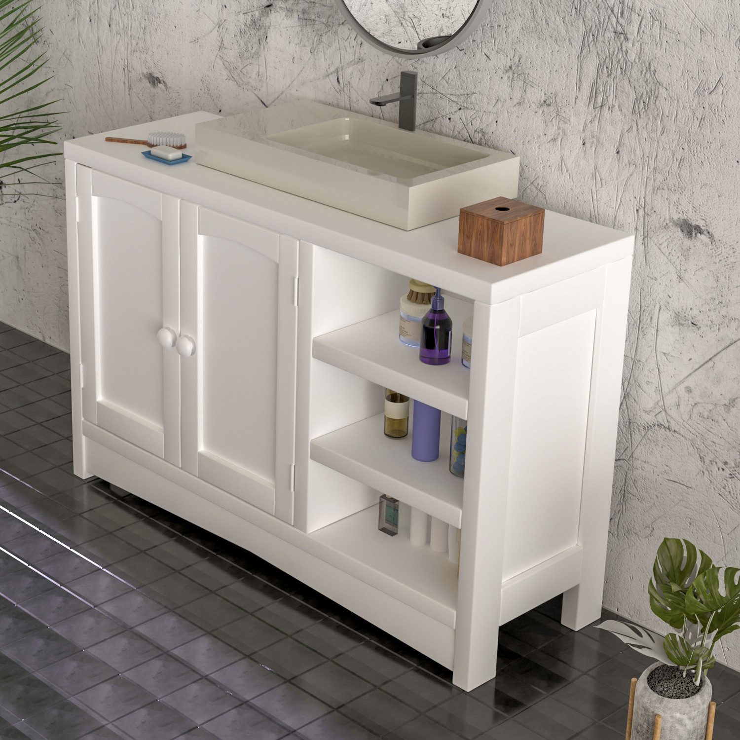 oyajia Waschbeckenunterschrank Unterschrank Badezimmerschrank (Badezimmersc günstig online kaufen