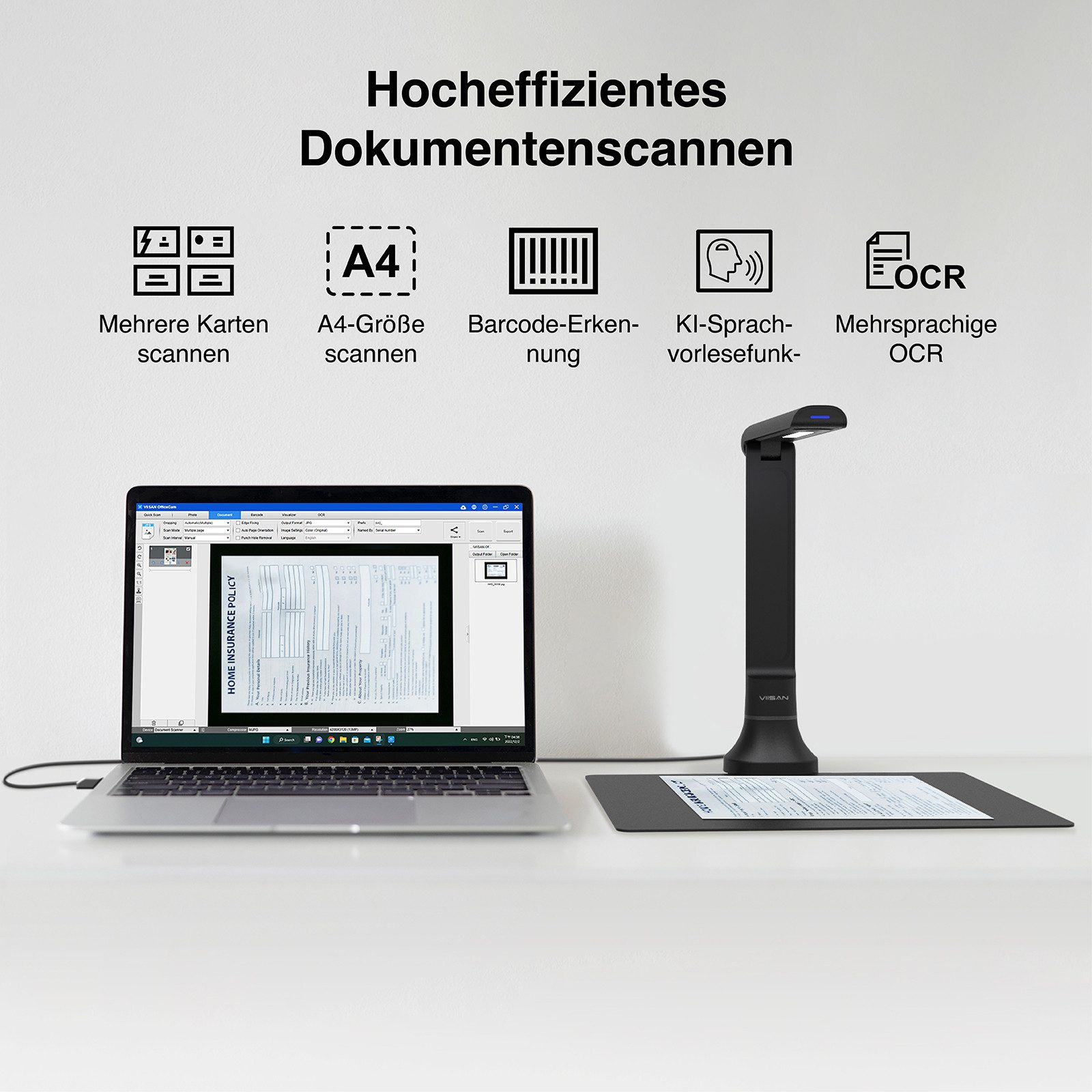 Viisan Hochauflösender Buchscanner, Dokumentenscanner Dokumentenscanner
