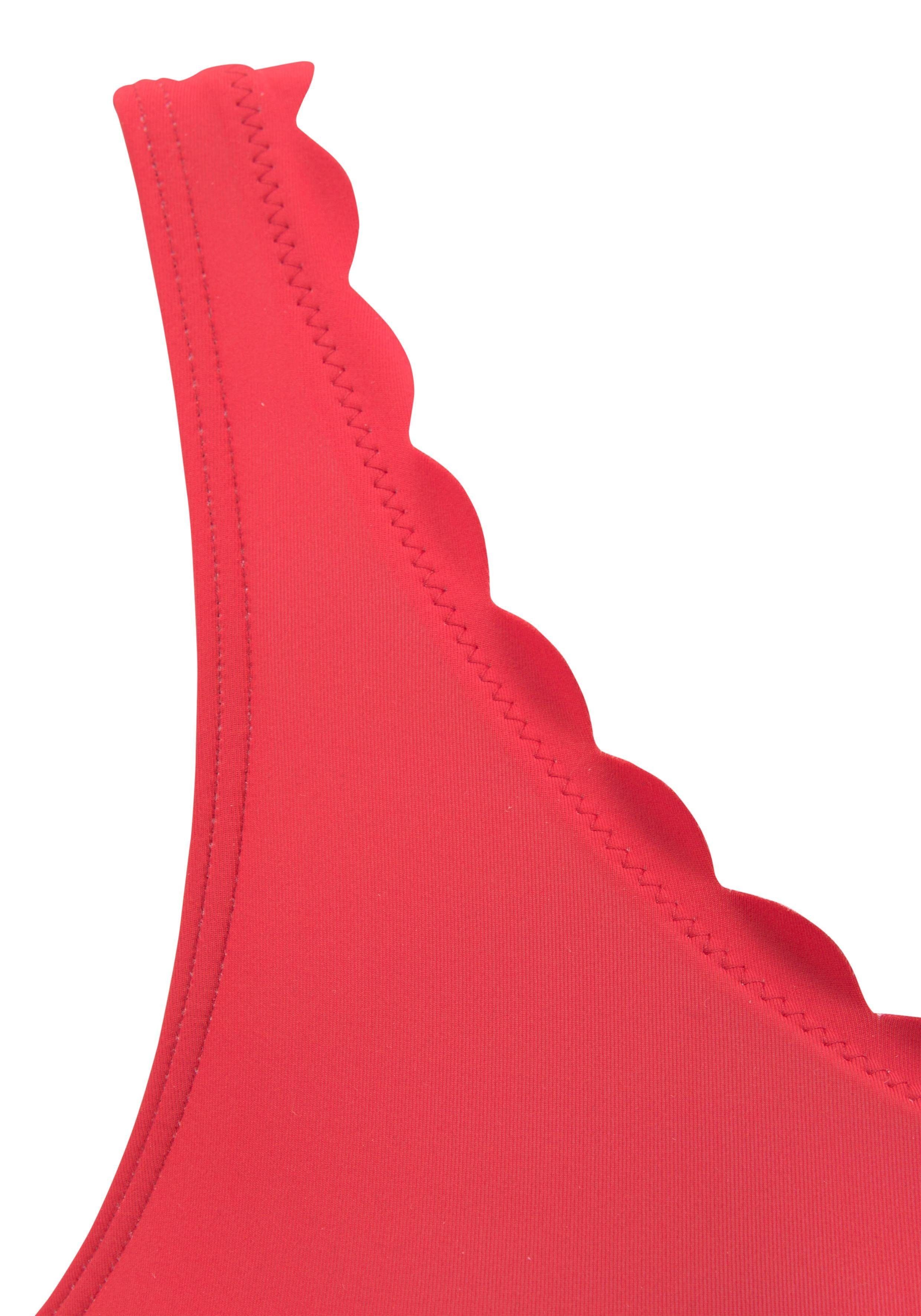 LASCANA Bustier-Bikini-Top Scallop, in One-Shoulder-Form