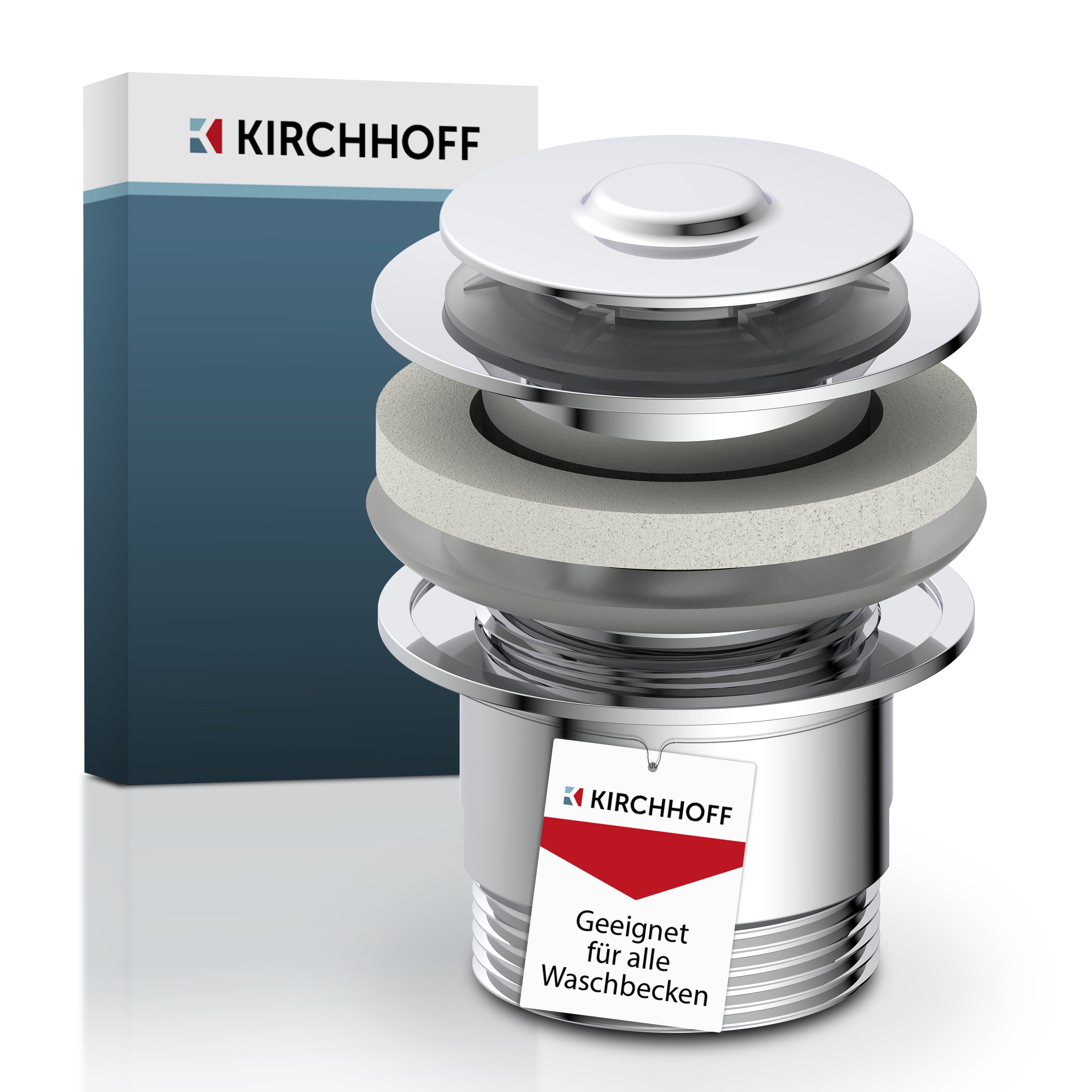 Kirchhoff Ablaufventil DAV-2WK, 1 1/4" x 65 mm, mit Überlauf