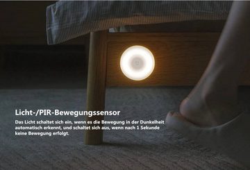 Xiaomi LED Nachtlicht mijia, LED fest integriert, Tageslichtweiß, Nachtlicht Schranklicht Flurlicht 2 einstellbare Helligkeit Infrarot Smart Human Body Sensor mit Magnetstand