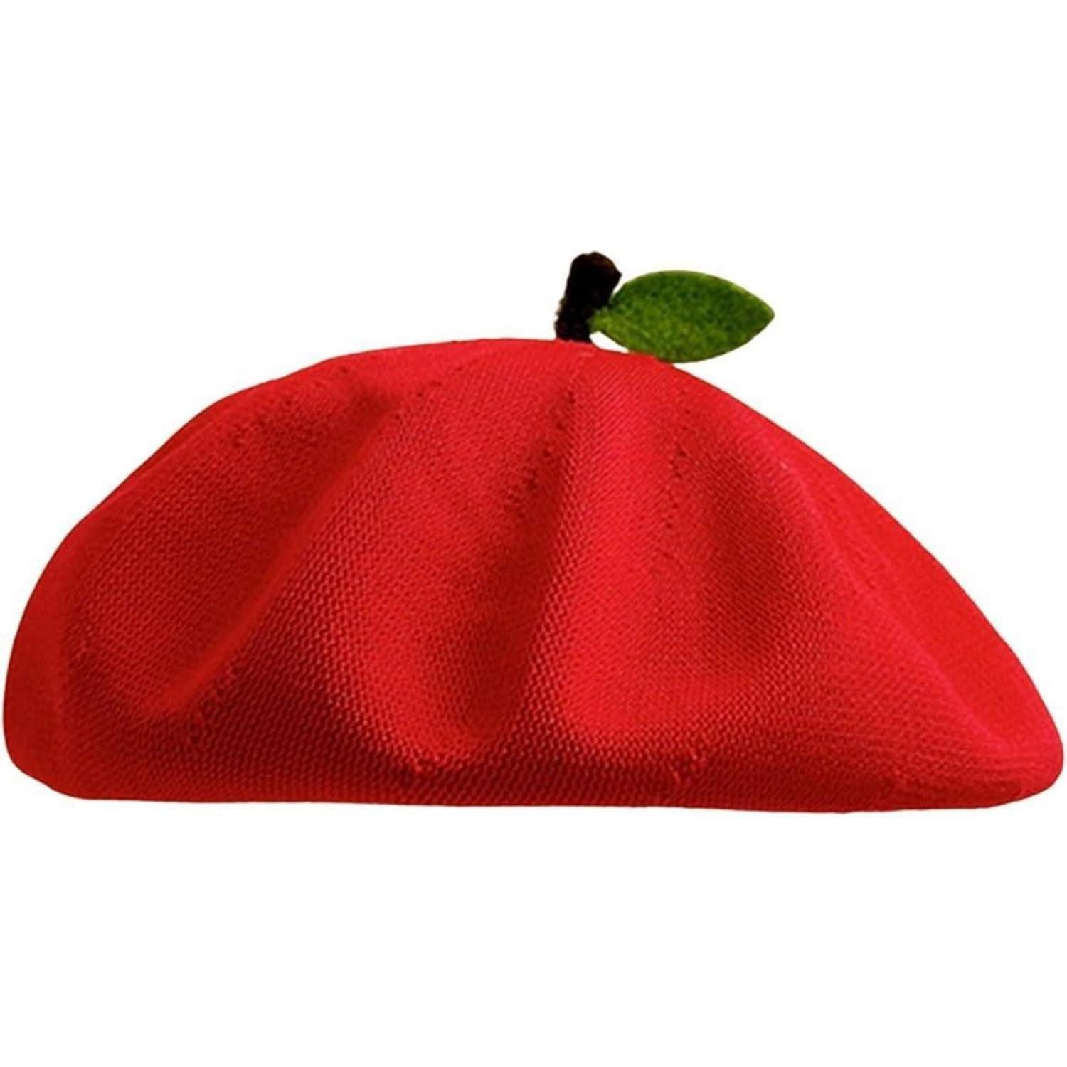 LuxusKollektion Baskenmütze Baskenmütze Damen Barett Beret Beanie Malerhut Cap Sommer M-L Rot