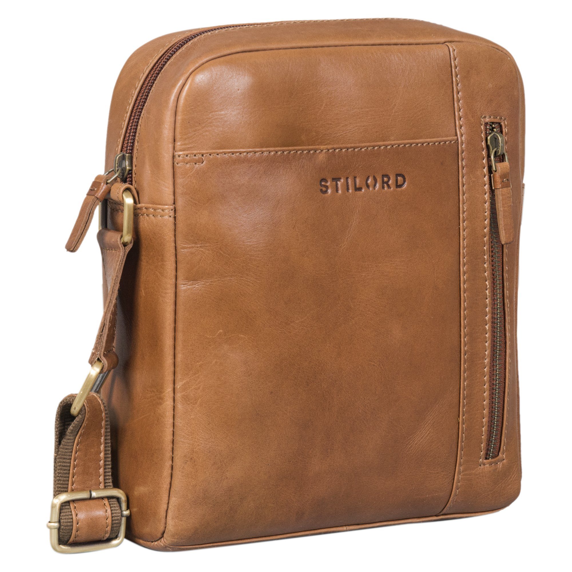 STILORD Schultertasche "Clint" Luxuriöse Schultertasche Herren klein Leder
