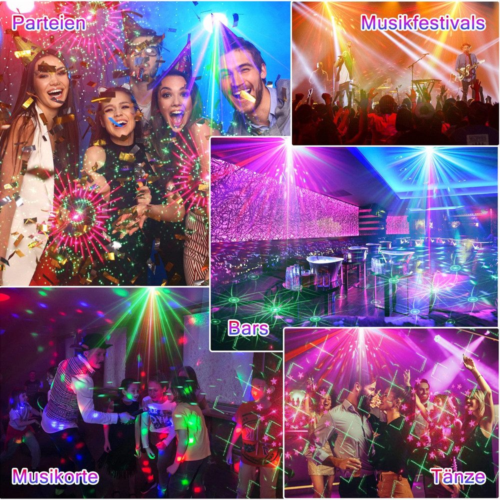 AeroAxis Discolicht 4500 mAh,Discokugel Party Lichter für Geburtstag Dekorationen Klub Bar, Timer-Funktion Empfindliche Musiksteuerung, LED fest integriert, RGB, 60 Lichteffekte & 7 Modi, Funkfernbedienungen, Bühnenlicht