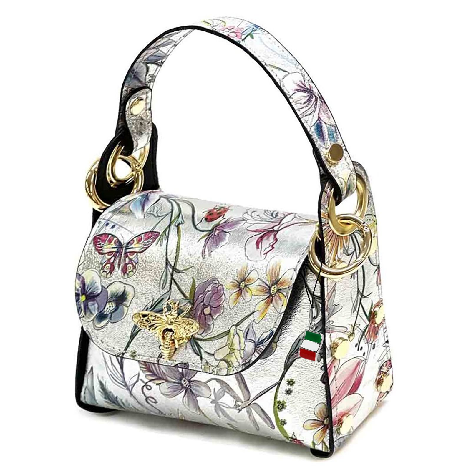 FLORENCE Umhängetasche Florence Tasche silber farbig Leder (Umhängetasche), günstig online kaufen