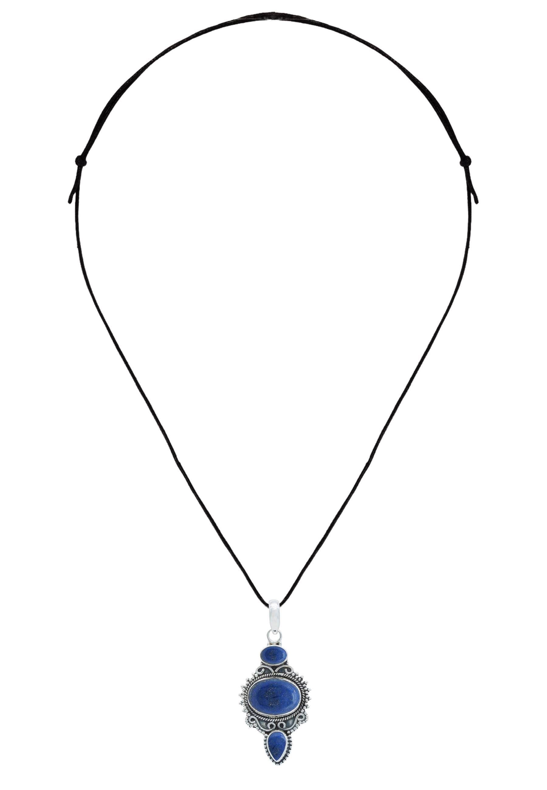 Silber mit Kettenanhänger 925er mantraroma Lapis Lazuli