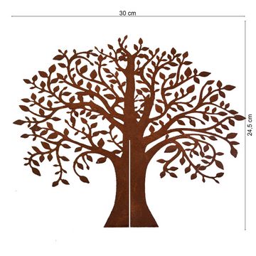 UNUS GARDEN Dekofigur Baum Rost bestehend aus 2 Steckelementen (1 St., 30x24,5 cm (HxB), Gartendeko Rostdeko Dekostecker rostige Deko Garten robust