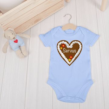 Shirtracer Shirtbody Lebkuchenherz Servus Mode für Oktoberfest Baby Outfit