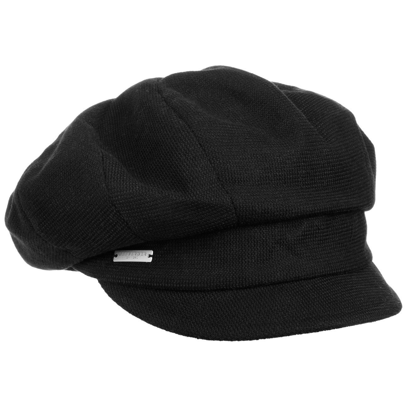 Kapuzenmütze Damen Seeberger Leder Ballonmütze Schildmütze Baker-Boy-Mütze Damencap Ledercap Damen - Mit Schirm, Futter Herbst Sommer Frühjahr Winter Frühling-Sommer Herbst-Winter - S (54-55 Cm) Gelb Schlafmütze Damen