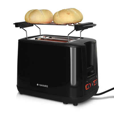 Navaris Тостери Doppelschlitz-Toaster mit Brötchenaufsatz - 6 Stufen