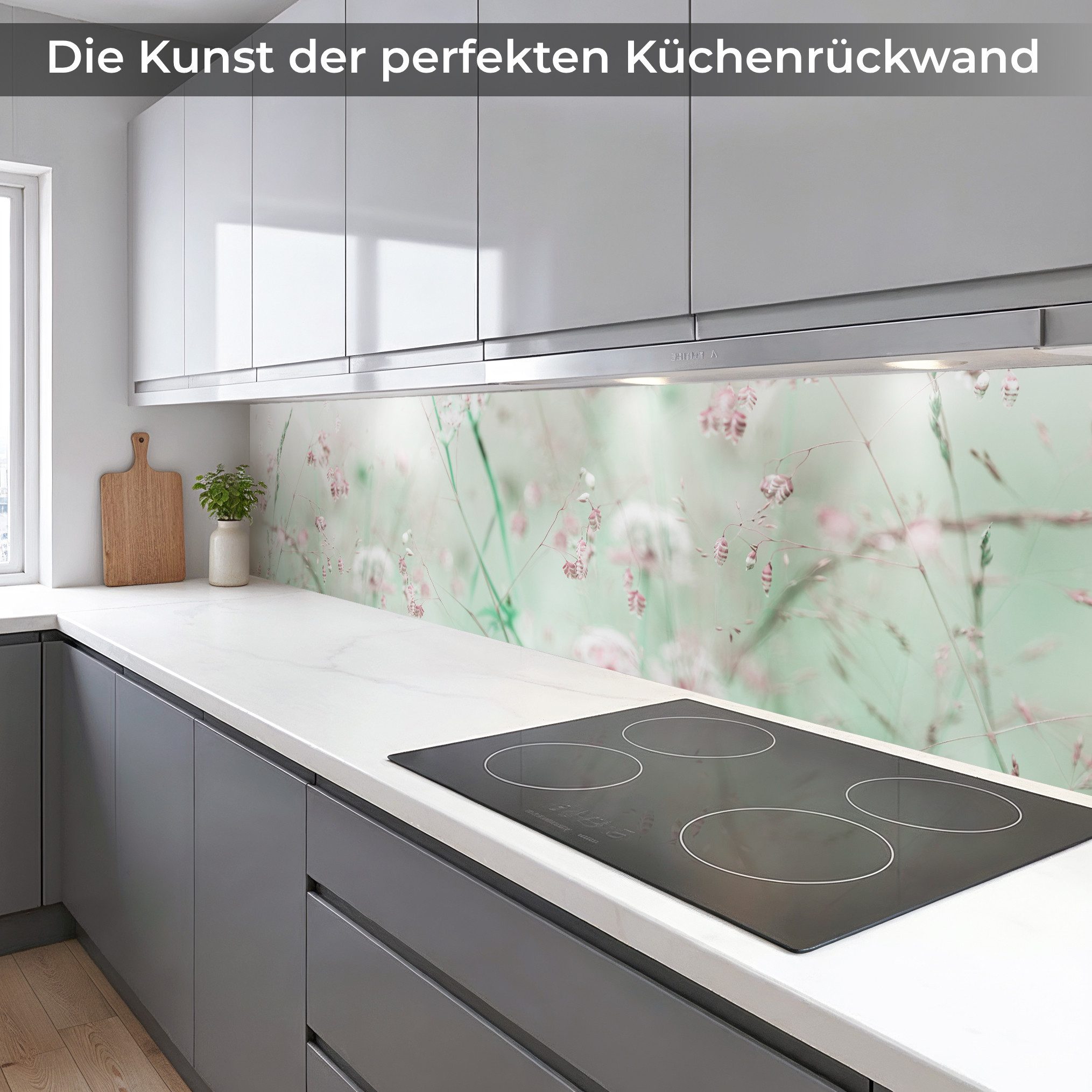 Rodnik Küchenrückwand Blütentraum, monolithische ABS-Platte mit Direktdruck, formstabil und langlebig