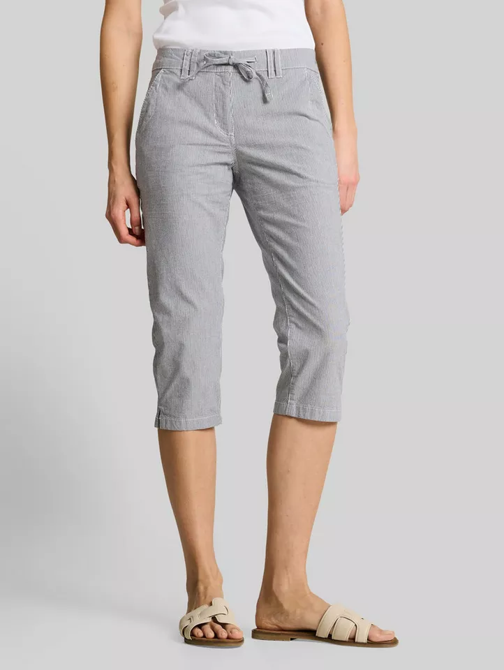Tom Tailor 3/4-Hose Hosen & Chino Tapered Relaxed Capri Hose mit Kordelzug
