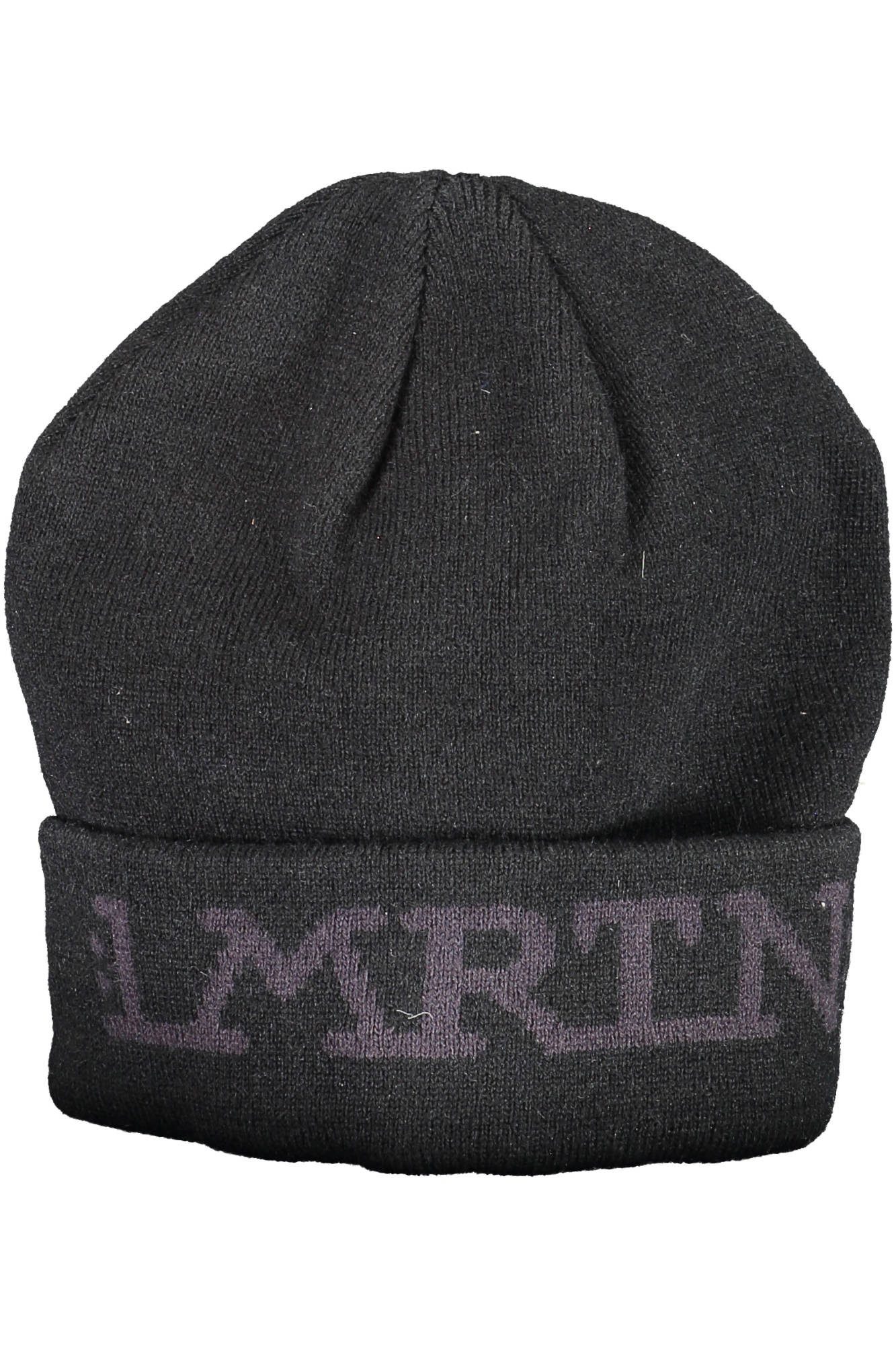 La Martina Strickmütze Stilvolle Schwarze Herrenkappe mit Stickerei & Logo-Design