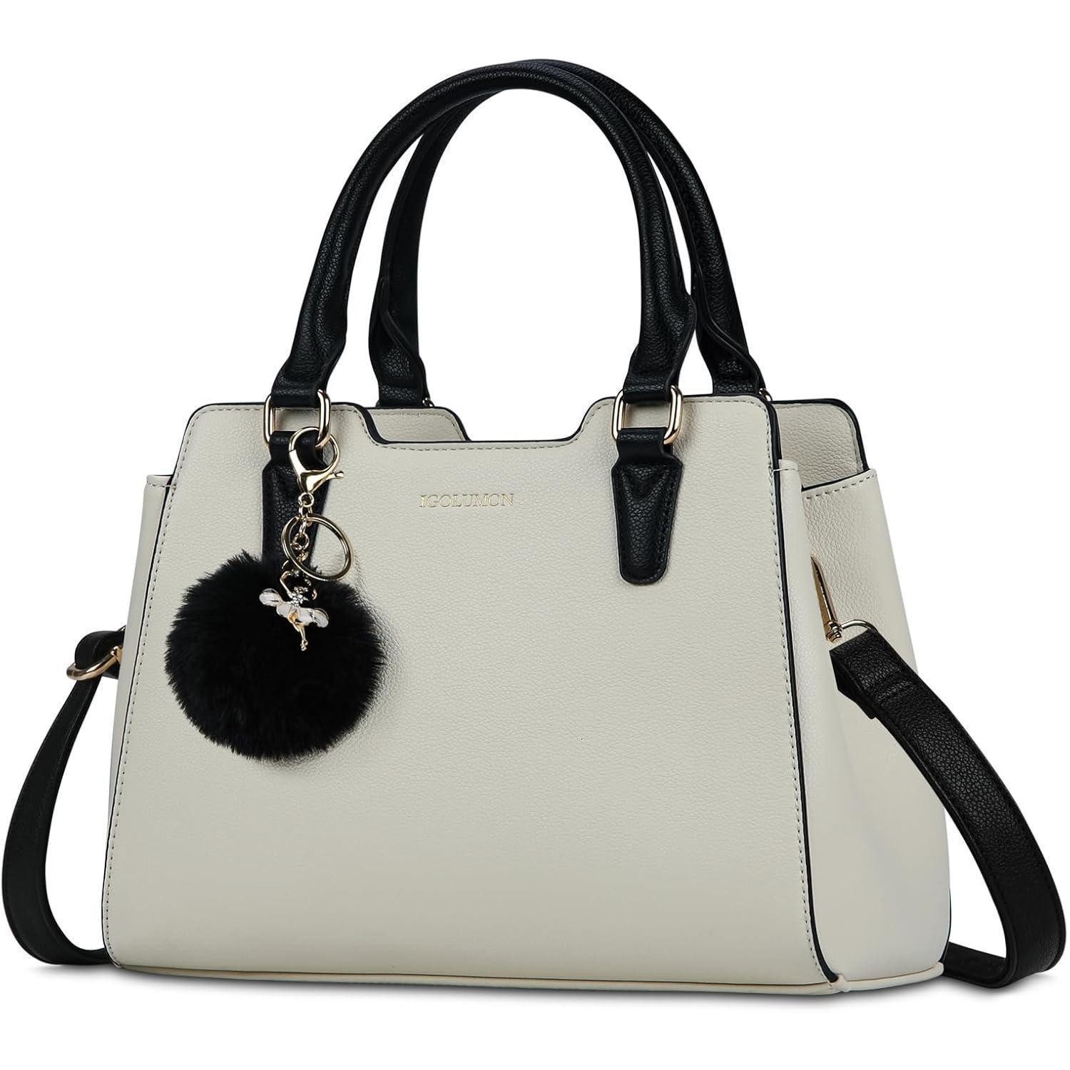 LuxusKollektion Henkeltasche Handtasche Damen Leder Henkeltasche Schultertasche Beige