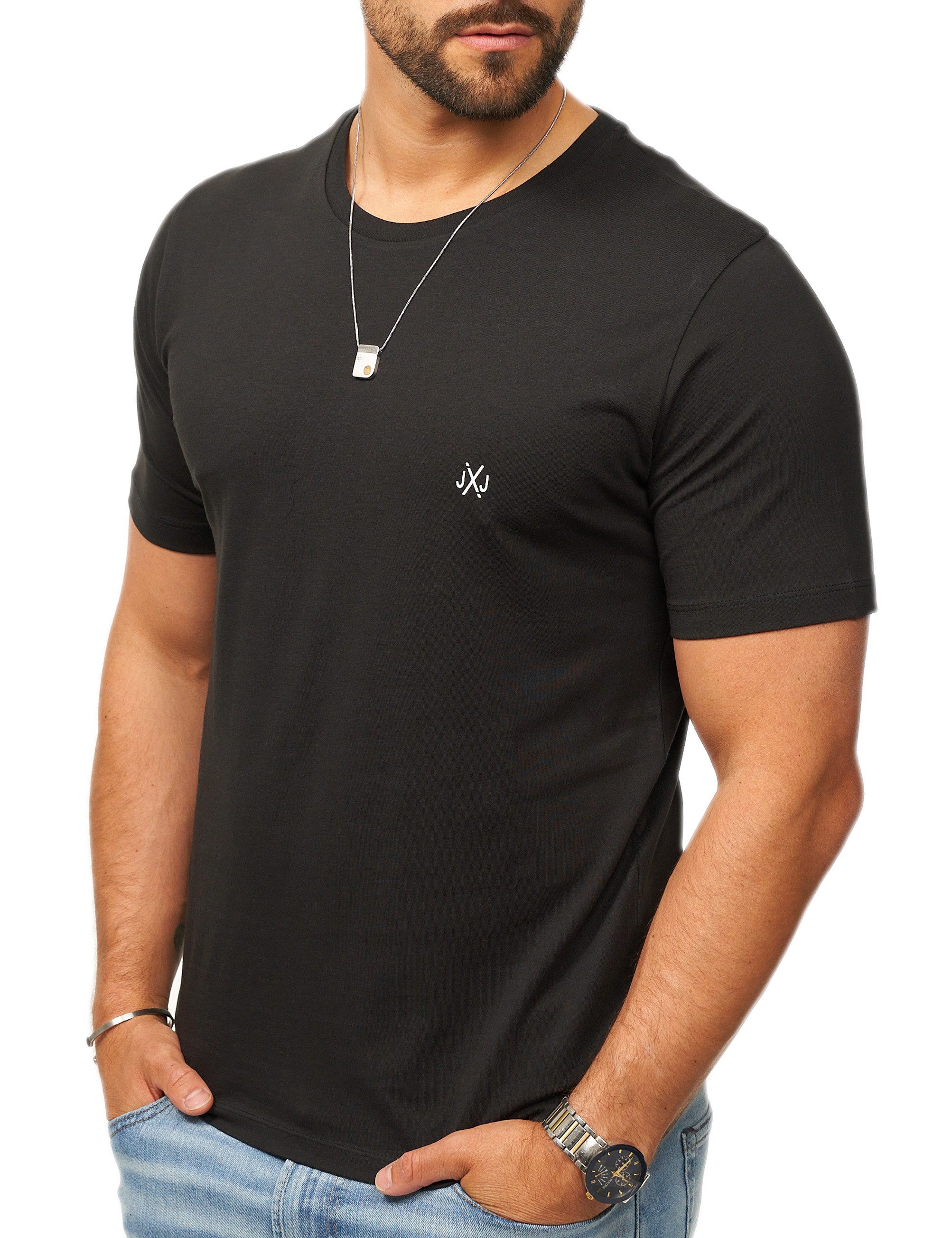 Jack & Jones T-Shirt INFINITY JXJ TEE CREW NECK MIT RUNDHALSAUSSCHNITT Kurzarm Shirt aus 100% Baumwolle mit Logo Details für Herren