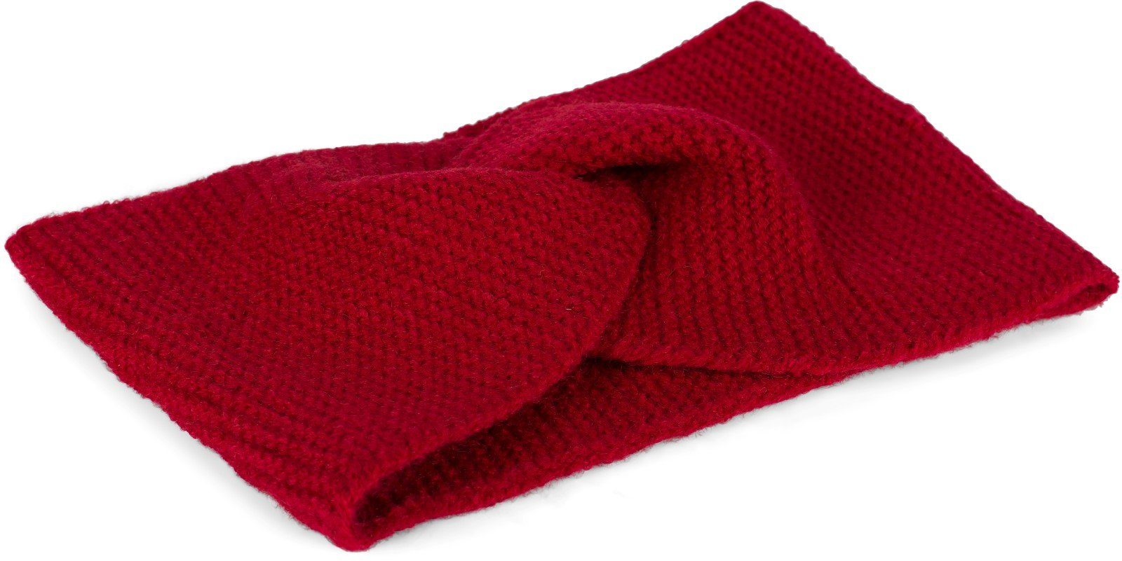 styleBREAKER Stirnband (1-St) Feinstrick Stirnband Twist Bordeaux-Rot Knoten