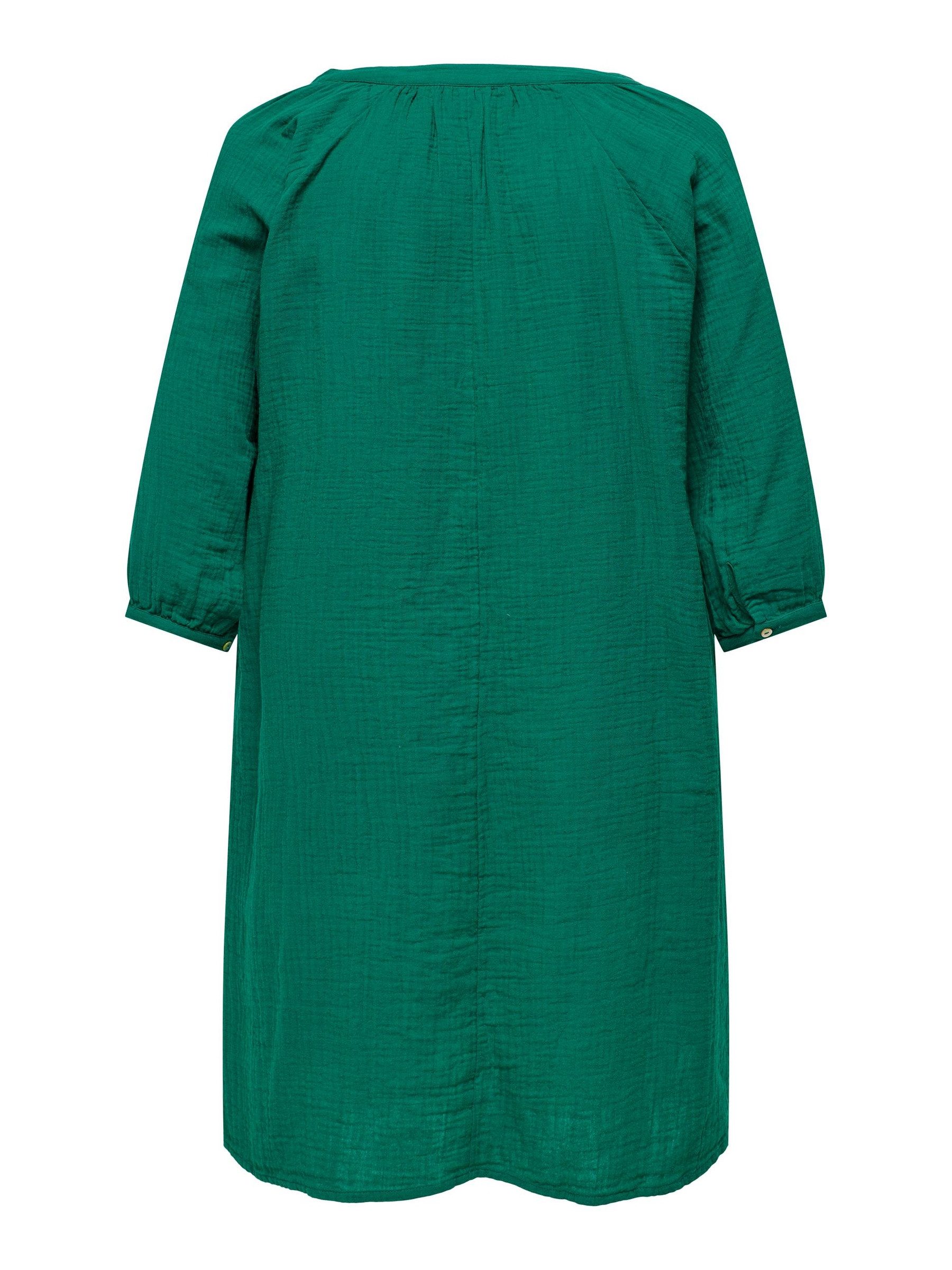 ONLY CARMAKOMA Shirtkleid Midi- V-Ausschnitt 3/4 Arm regular fit (lang) CAR günstig online kaufen