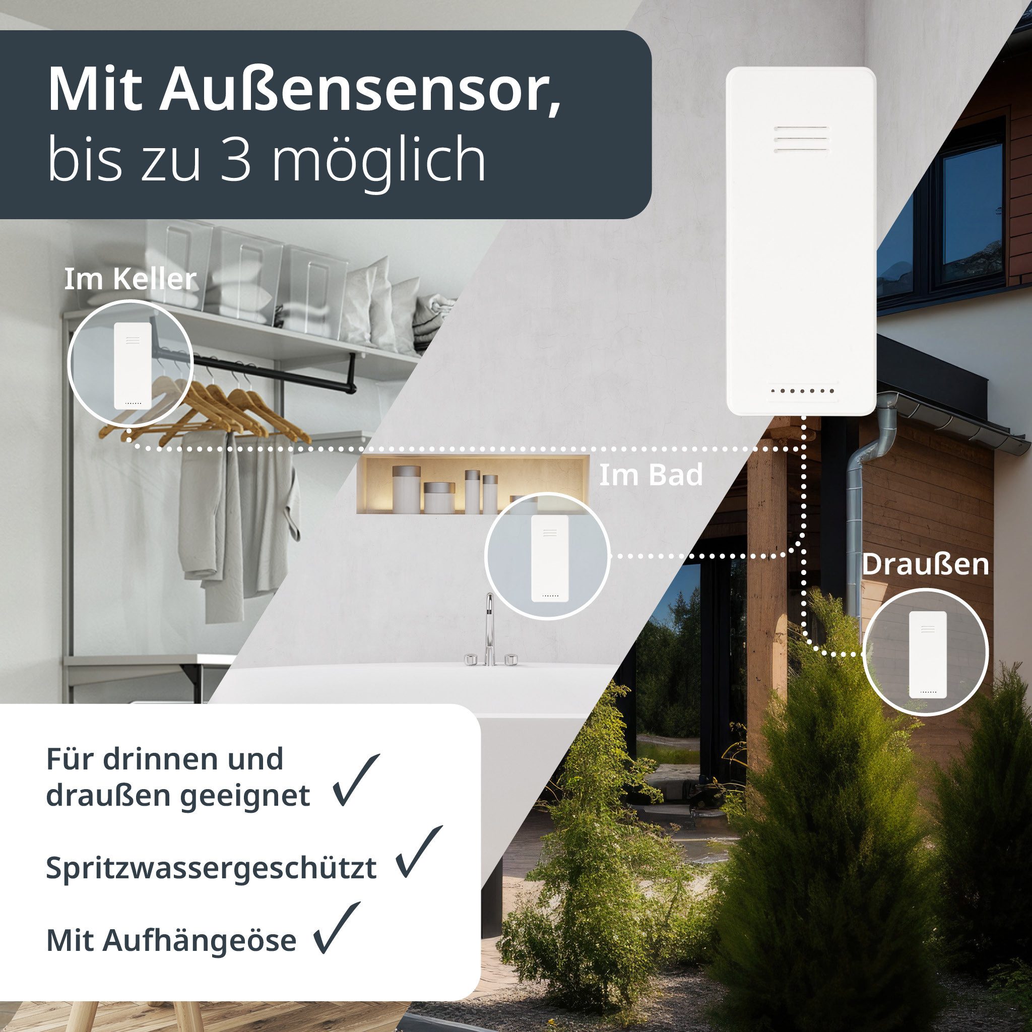 ADE WS1911 Wetterstation (Wetterstation mit Projektion und Funk-Außensensor)