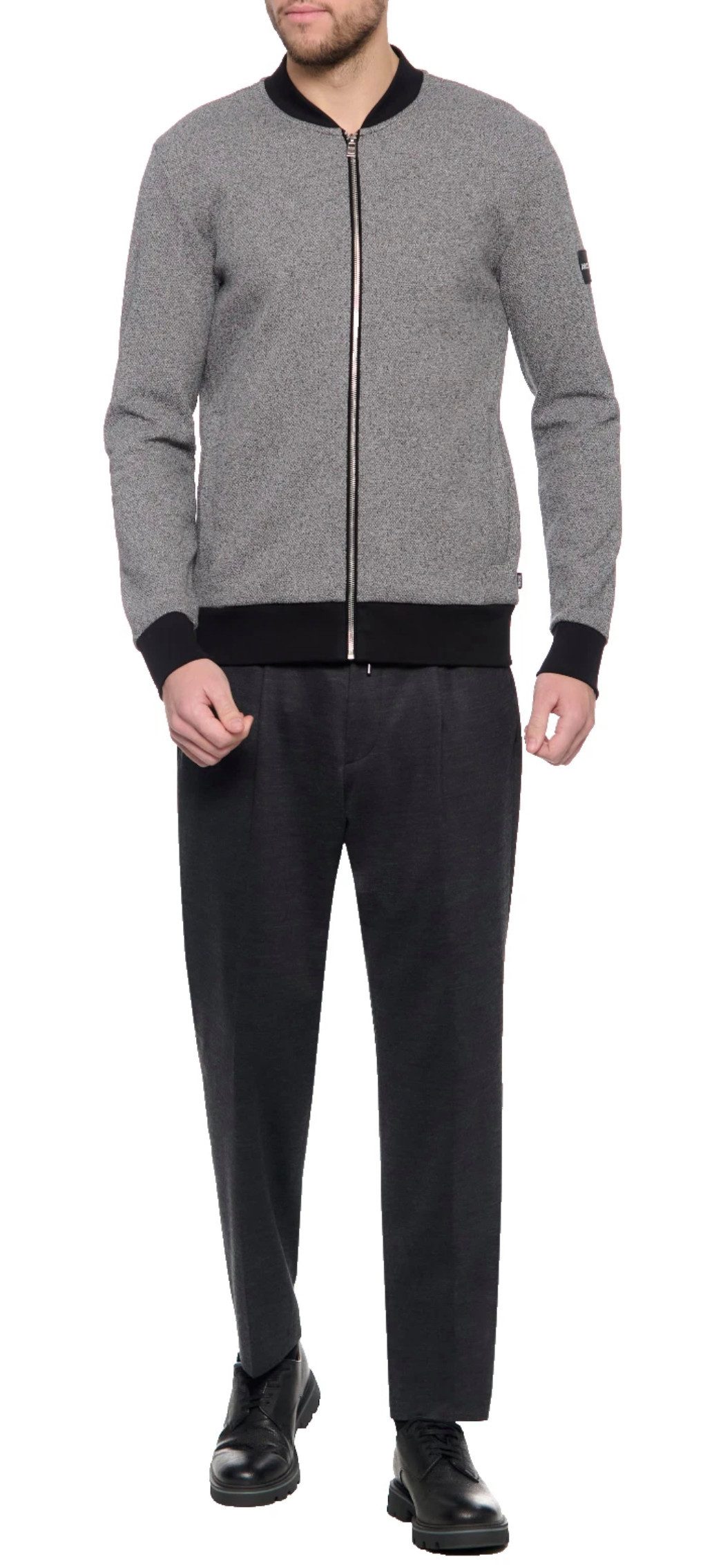 BOSS Blouson Sweatjacke Skiles 41 Robuster Zwei-Wege-Reißverschluss,Funnel Neck/Stehkragen