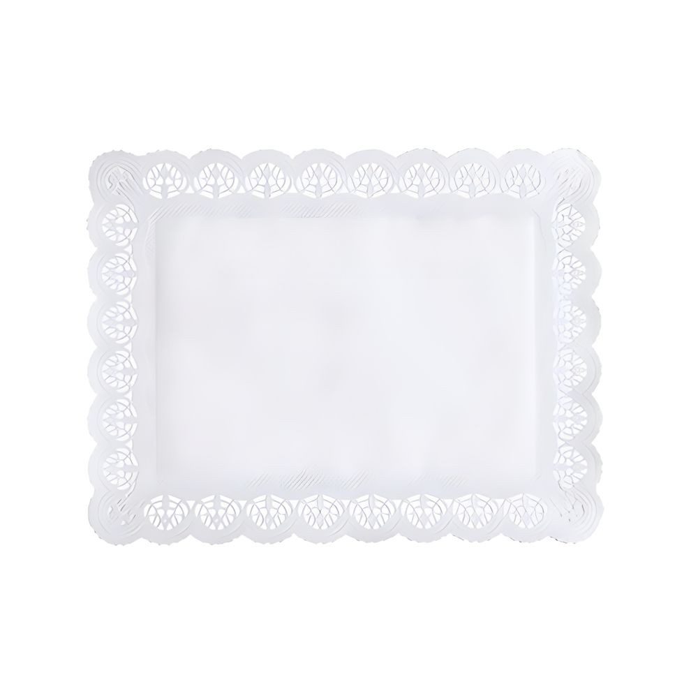 PAPSTAR Dekomatte Spitzenpapiere eckig 34 cm x 26 cm weiss 100 Stk