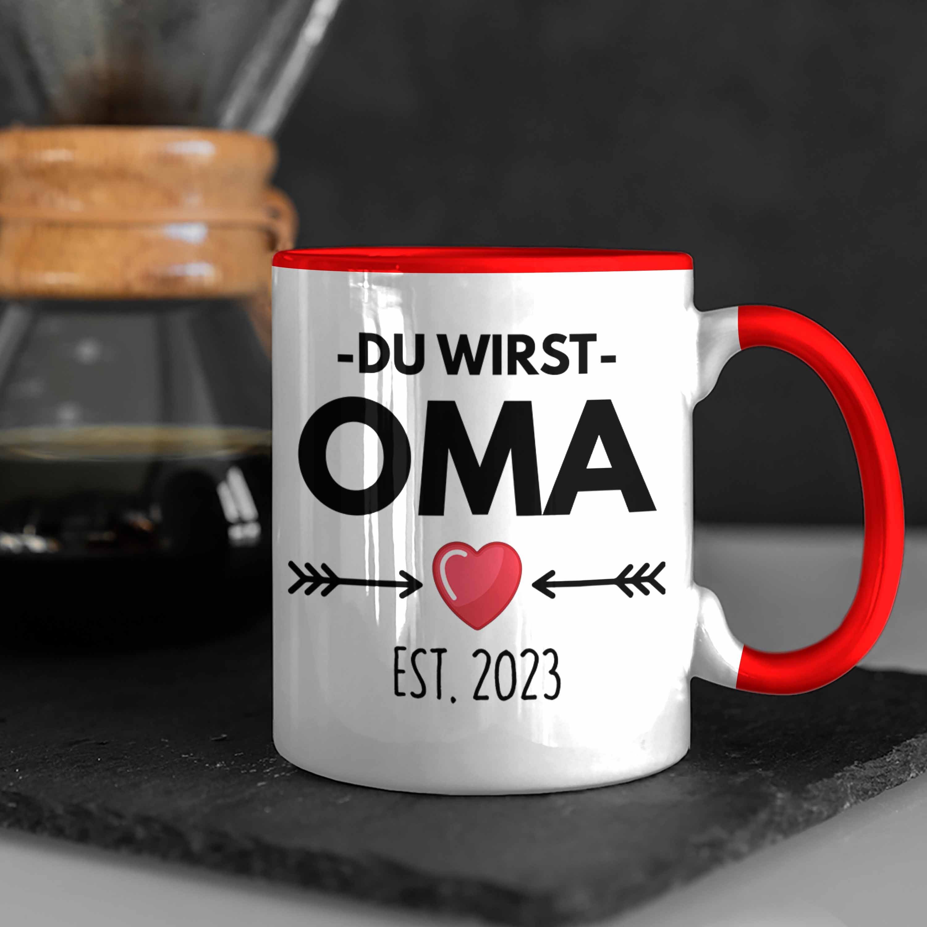 Wirst Oma Oma Geschenk Trendation Schwangerschaft Rot - Tasse 2023 Trendation Du