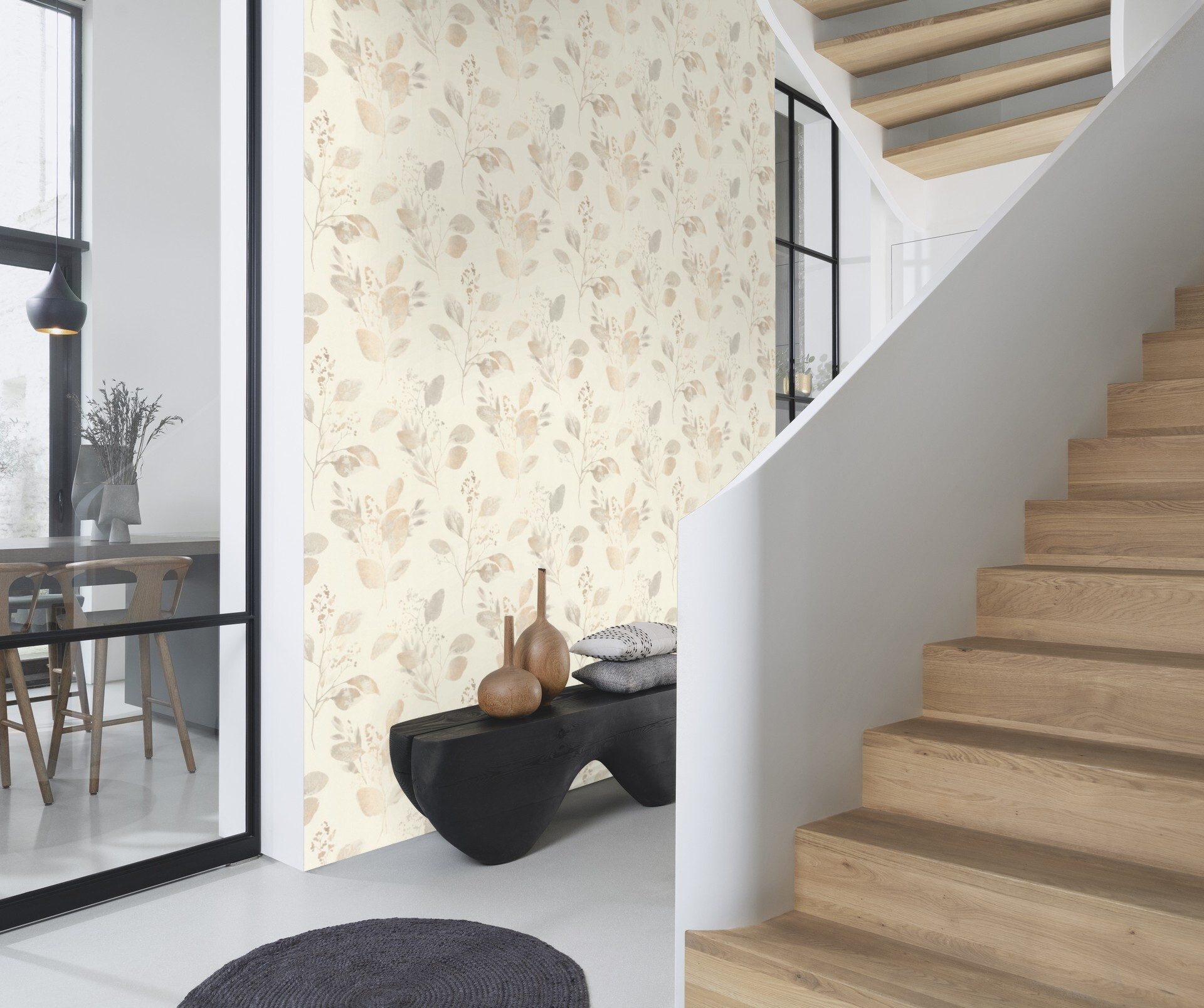 Rasch Vliestapete, leicht gekörnt, Pflanzen, (1 St), Vintage, doppelbreit (106cm)