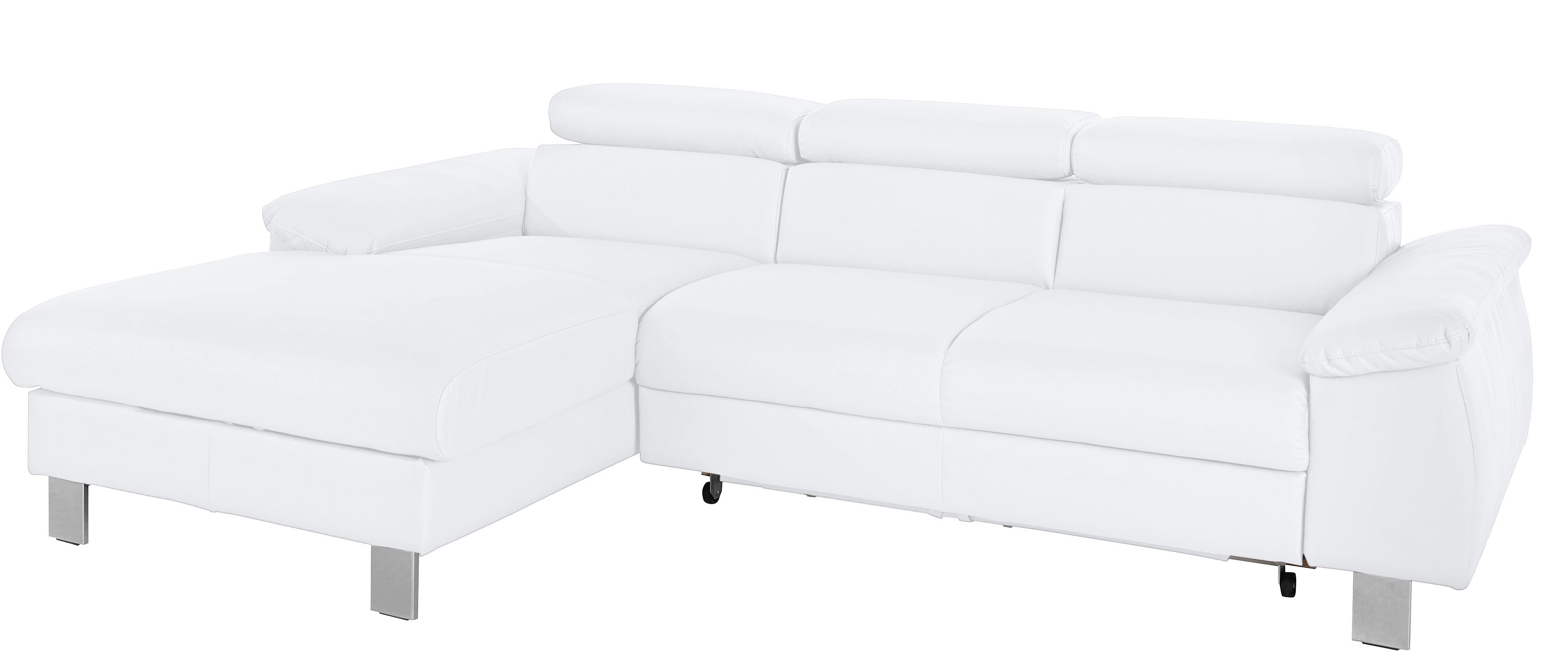 COTTA Ecksofa Komaris L-Form, B: 244 cm, mit Kopfteilverstellung, optional Bettfunktion, Bettkasten & Licht