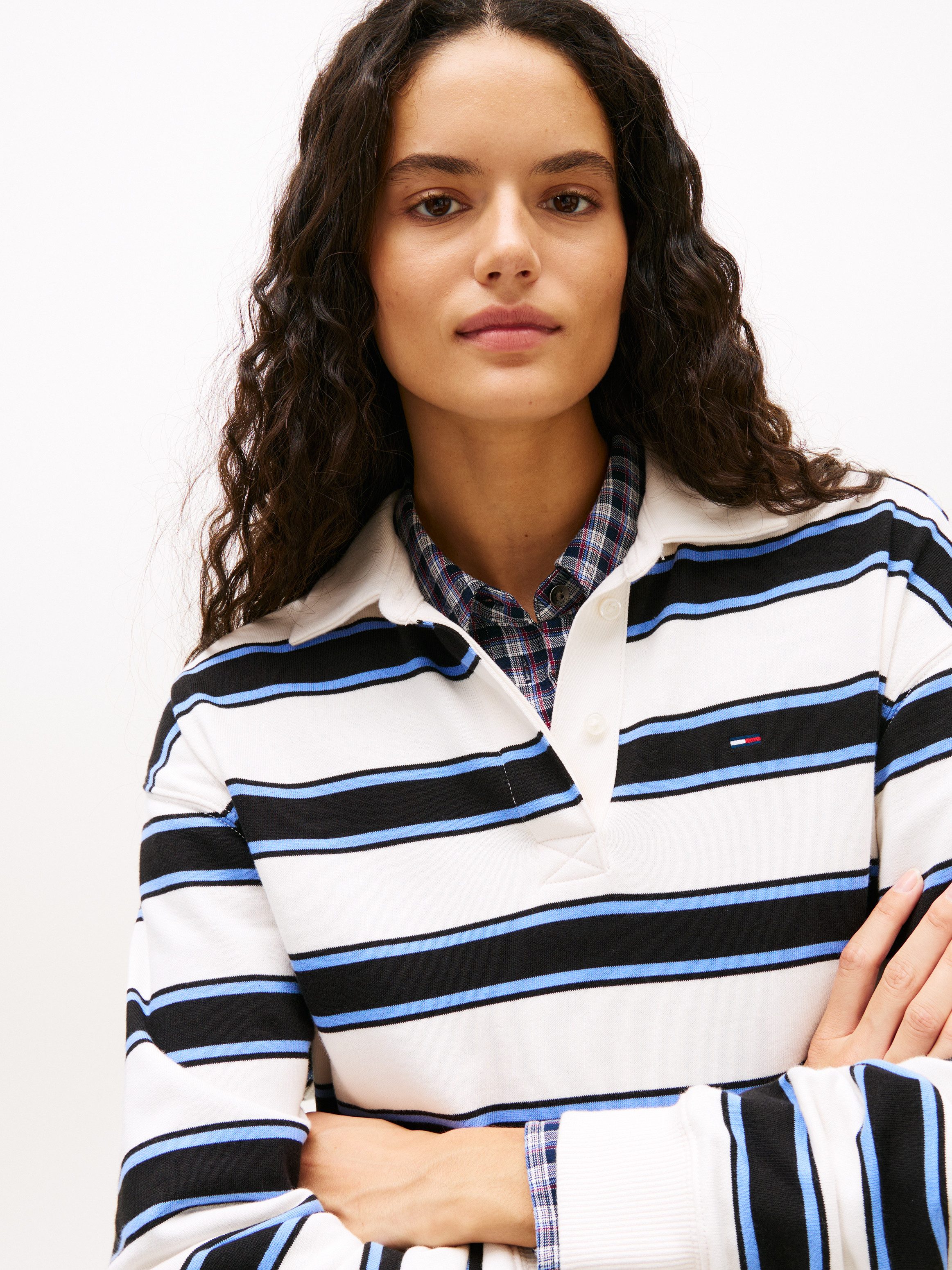 Tommy Jeans Sweatshirt TJW RLX S-FLAG STRIPE RUGBY EXT günstig online kaufen