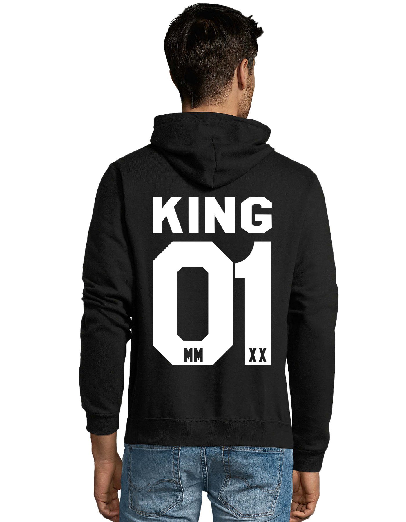 Blondie & Brownie Hoodie Unisex Paar Pärchen Pullover King Queen Valentin Bff Friends Mit Kapuze, Kängurutaschen