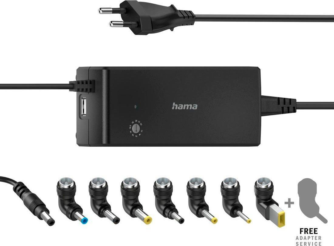 Hama Universal-Notebook-Netzteil, 12-22V/90W 8 Notebookstecker Notebook-Netzteil