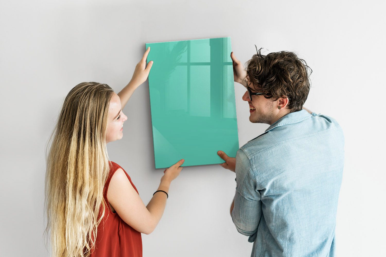 Tulup Magnettafel Memoboard aus Glas Notiztafel mit 5 Magneten, Marker und Schwamm