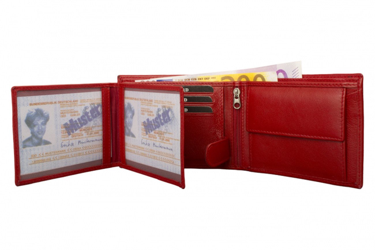 Geldbörse Geldbörse Nappa-Leder Scheintasche rot uni (1-tlg) günstig online kaufen