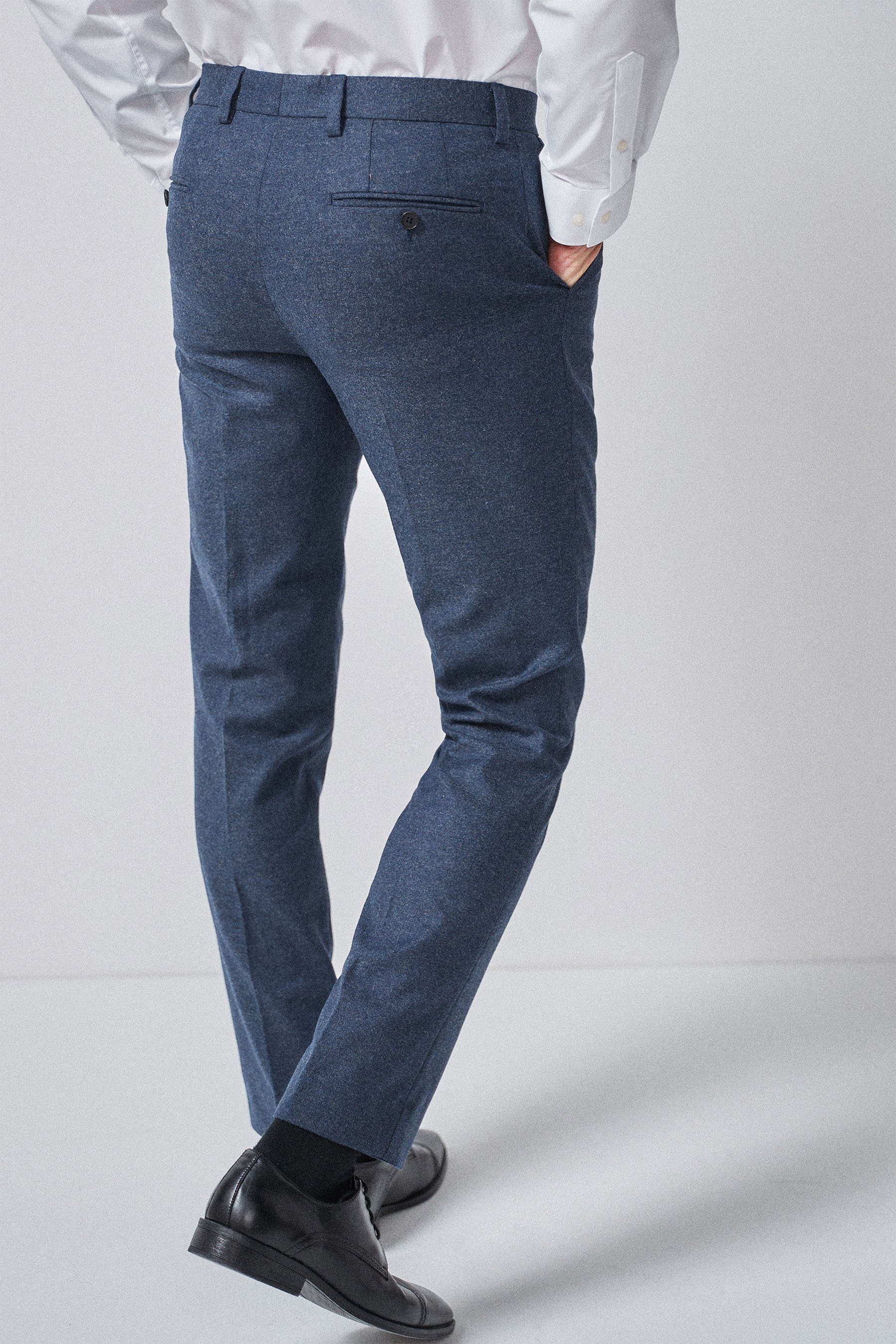 Next Anzughose Blue Slim Donegal-Anzug aus (1-tlg) Hose Wollmischung: Fit