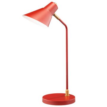 FISCHER & HONSEL Schreibtischlampe, Leuchtmittel nicht inklusive, Design Nacht Schreib Tisch Leuchte rot-matt altmessing Wohn Zimmer-