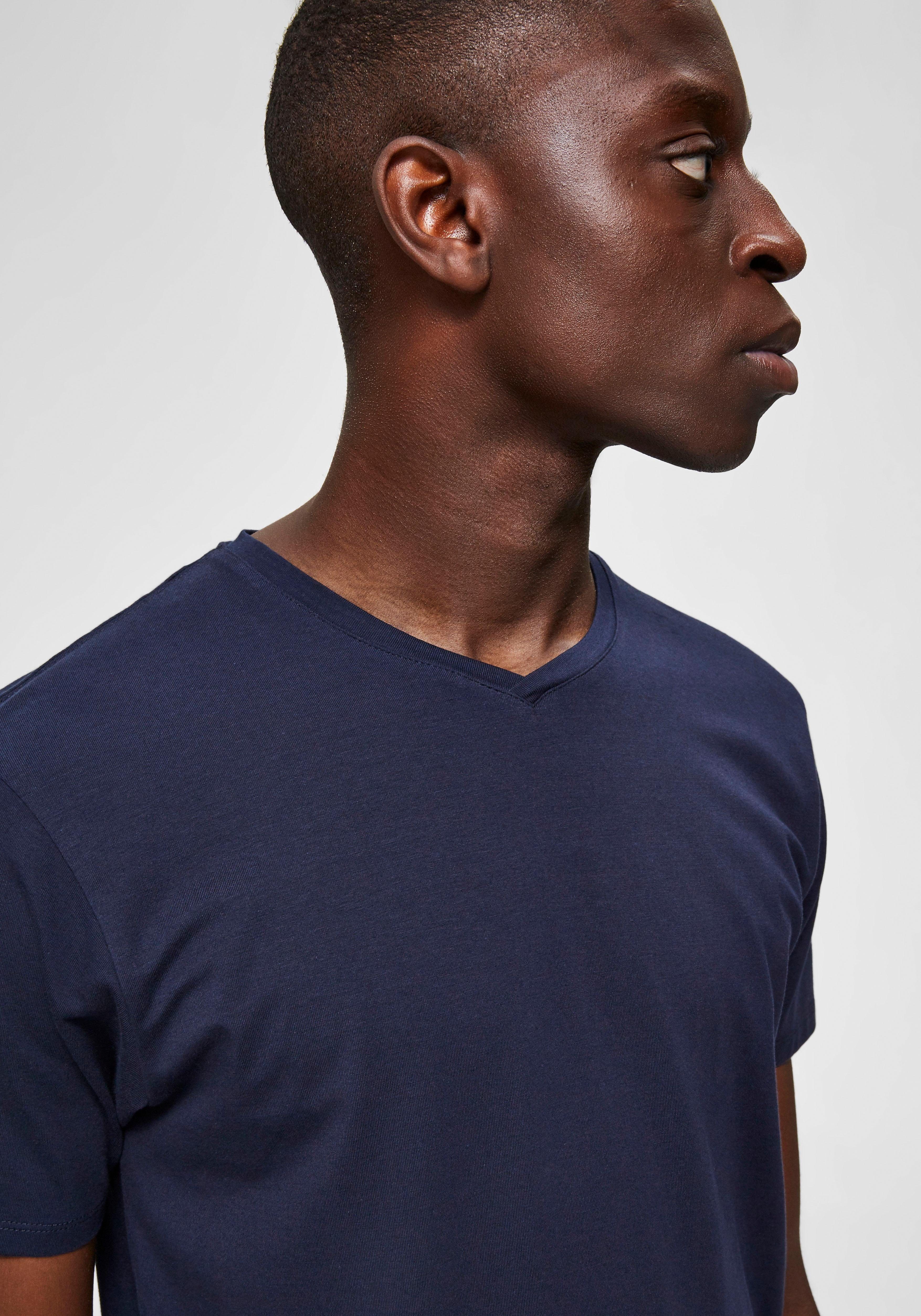 Selected Homme Herren V-Neck Kurzarm T-Shirt SLHNEWPIMA - Regular Fit günstig online kaufen