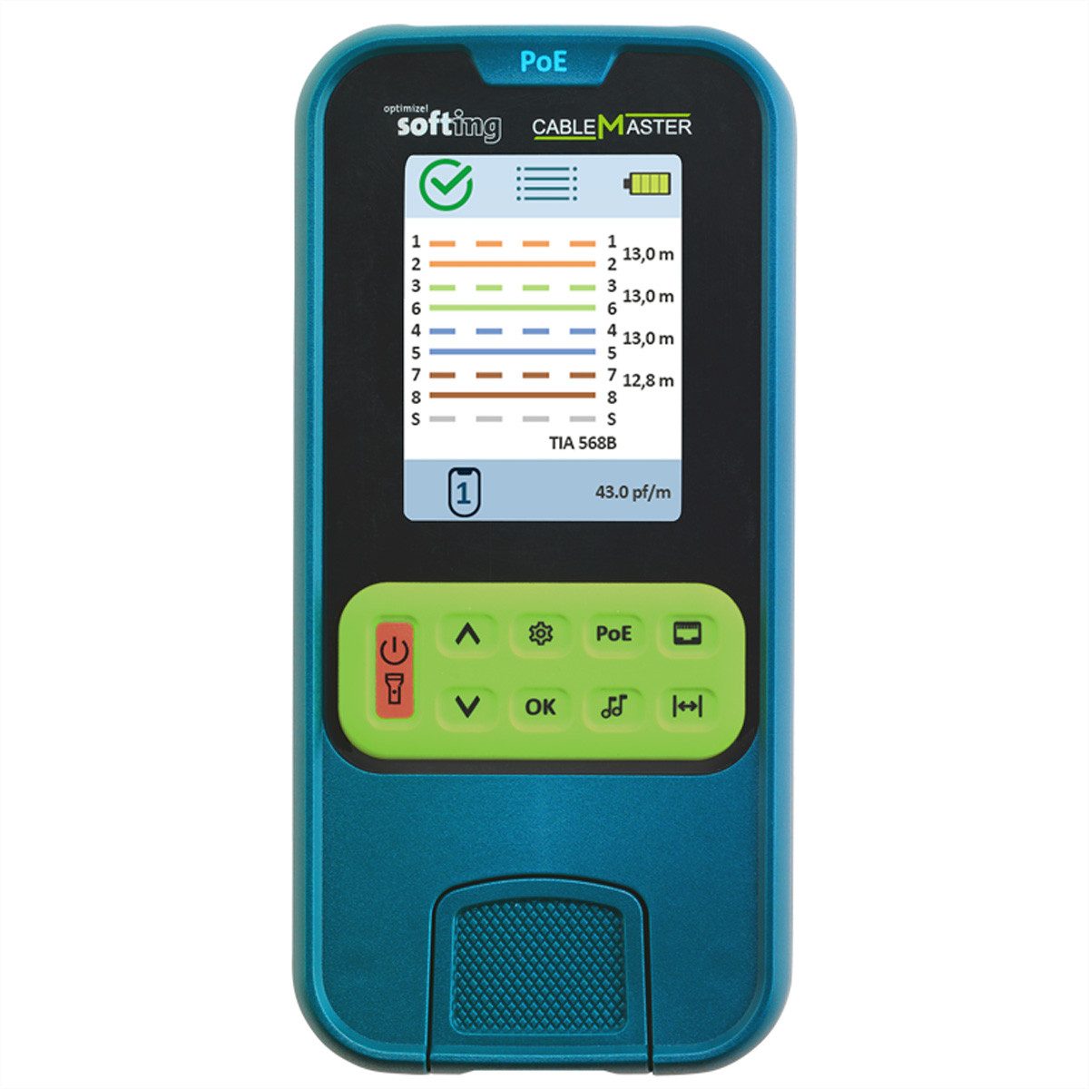 Softing CableMaster PoE Kit Netzwerk-Adapter, Verdrahtungs- und PoE++ Tester, 226115