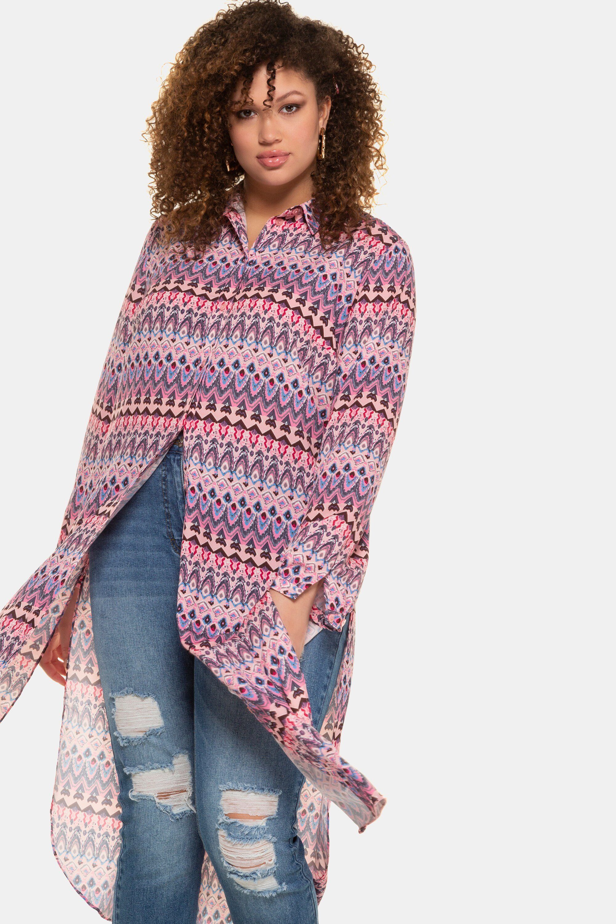 Damen Azteken-Print Westernhemd – Mit Perlen-Druckknöpfen, Langarm, Aus Atmungsaktivem Stoff