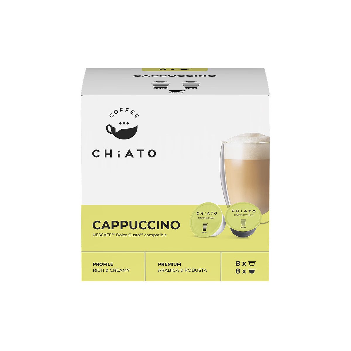 CHiATO Kaffee Kaffeekapseln kompatibel mit NESCAFÉ® Dolce Gusto® CHiATO Cappuccino