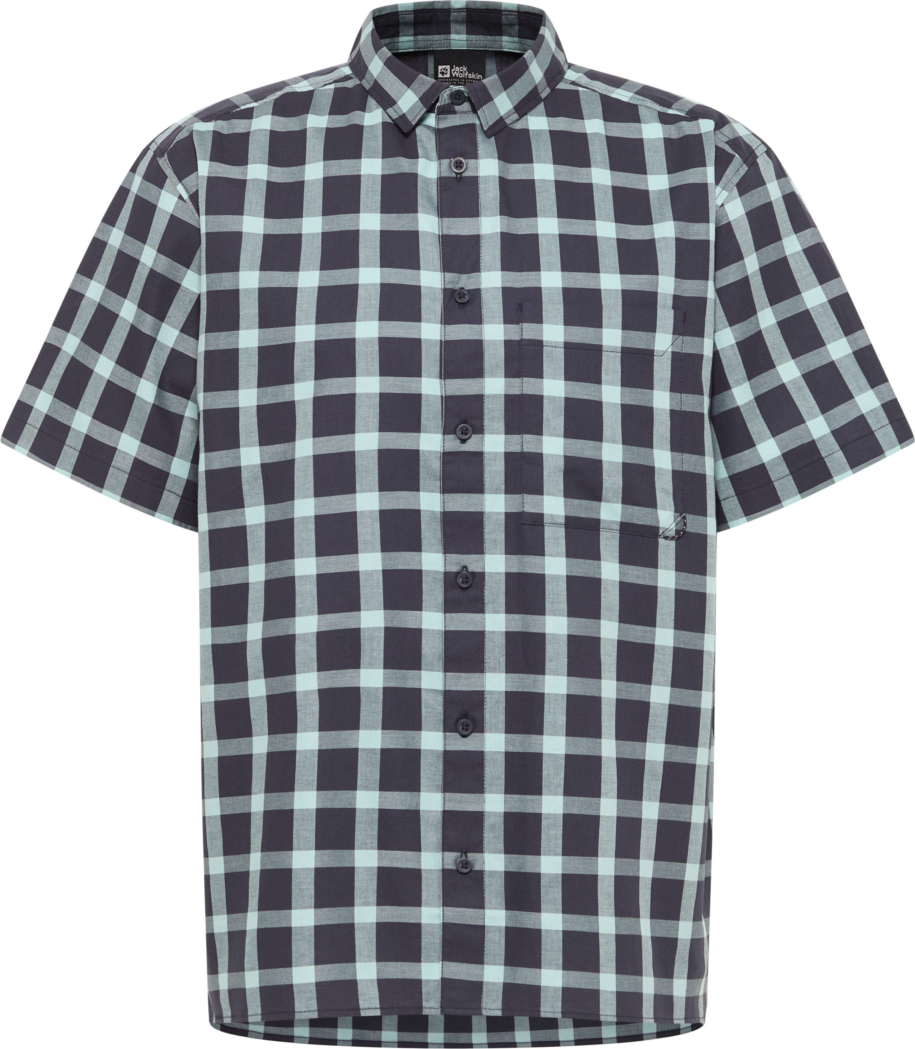 Jack Wolfskin Outdoorhemd PLANALTO SHIRT M mit Brusttasche, Langarm, im Karohemd-Design, aus Single Jersey