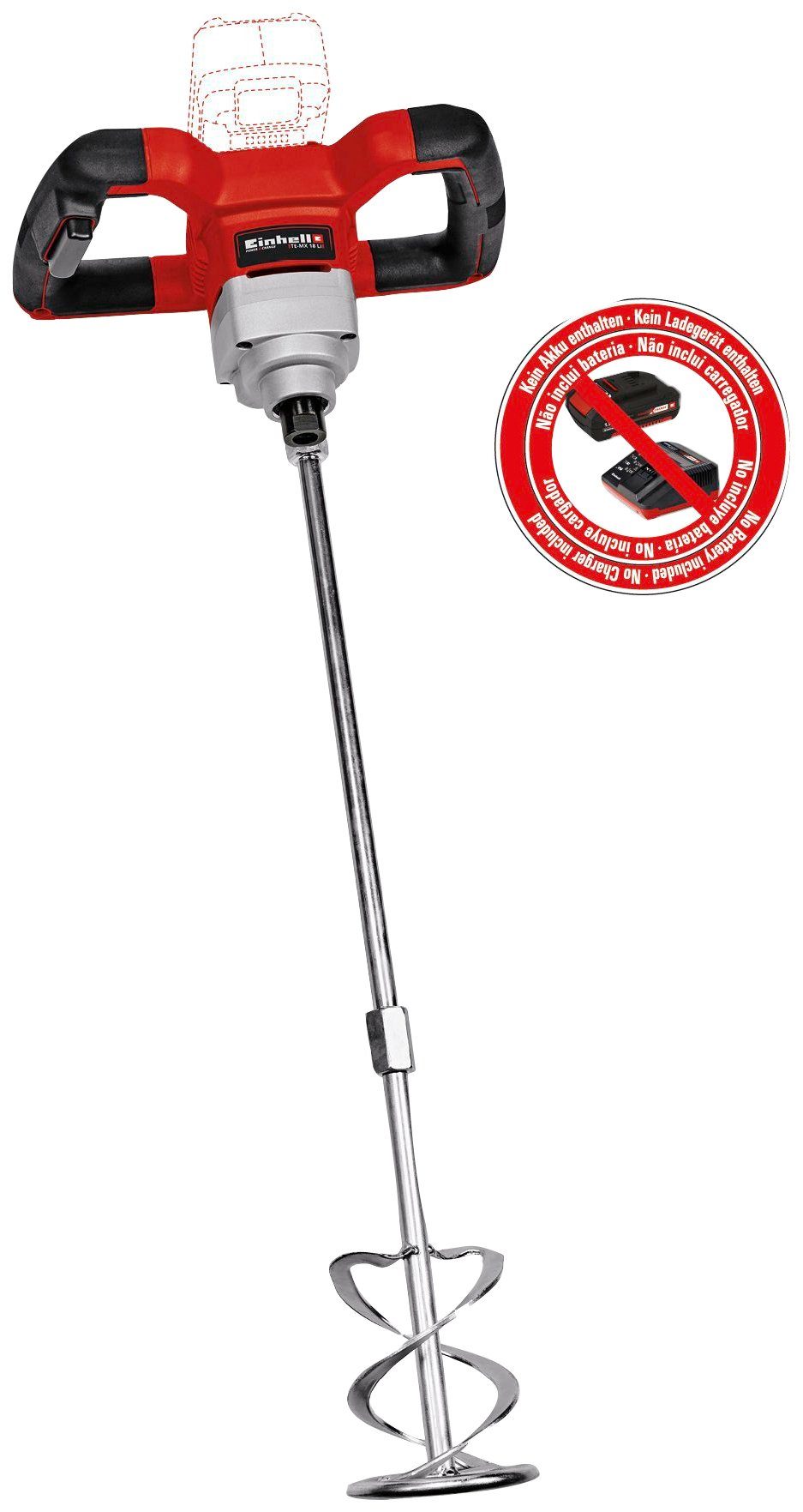 Einhell Rührwerk TE-MX 18 Li - Solo, Ø 100 mm, Power X-Change, ohne Akku und Ladegerät, inkl. 1 Rührer