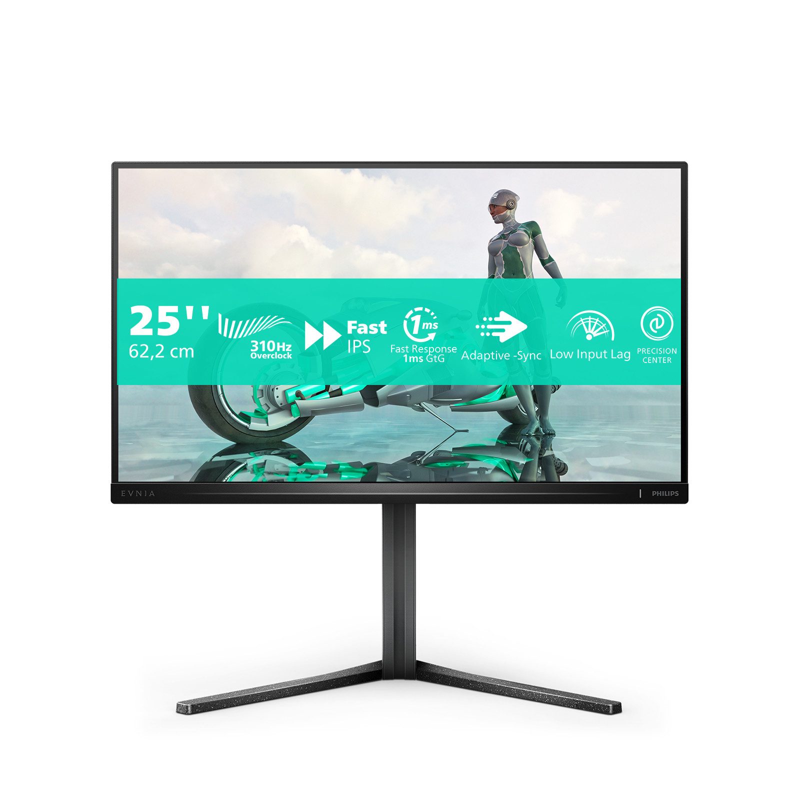 Philips 25M2N3200U 00 (25M2N3200U/00) TFT-Monitor (1920 x 1080 px, Full HD, 1 ms Reaktionszeit, 240 Hz, Fast IPS, Adaptive-Sync, G-SYNC, HDCP, HDR, Pivot, Höhenverstellbar)