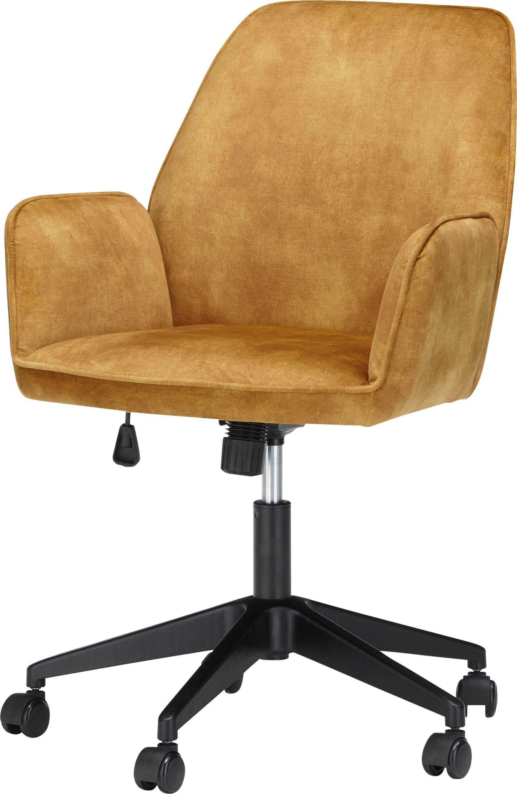 MCA furniture Schreibtischstuhl | Komfortsitzhöhe mit O-Ottawa, Velvet, Bürostuhl stufenlos Curry Curry verstellbar