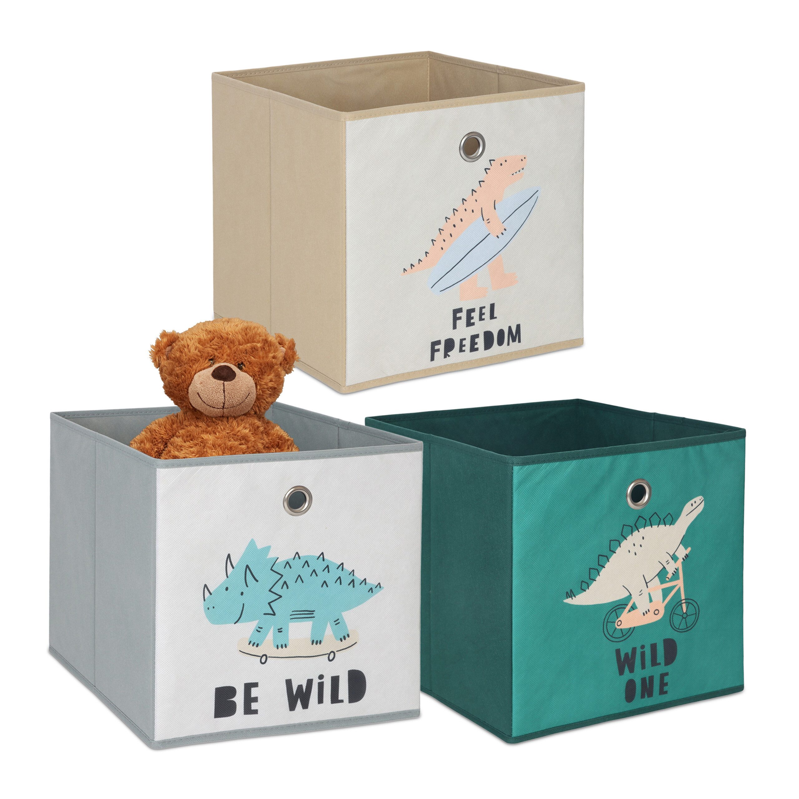 relaxdays Faltbox Kinder Aufbewahrungsboxen im 3er Set, B günstig online kaufen