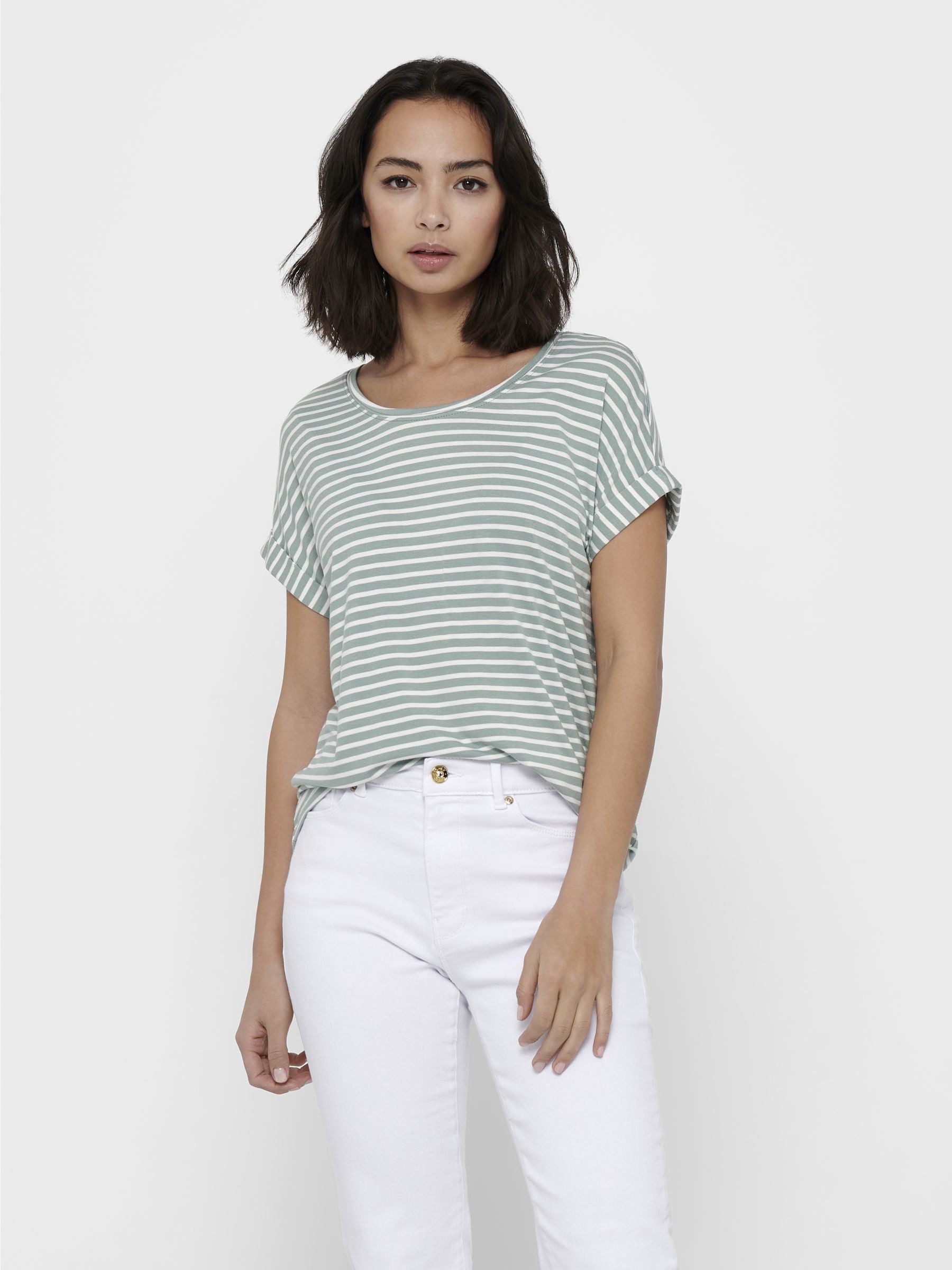 ONLY T-Shirt Gestreiftes T-Shirt mit Rundhalsausschnitt, günstig online kaufen
