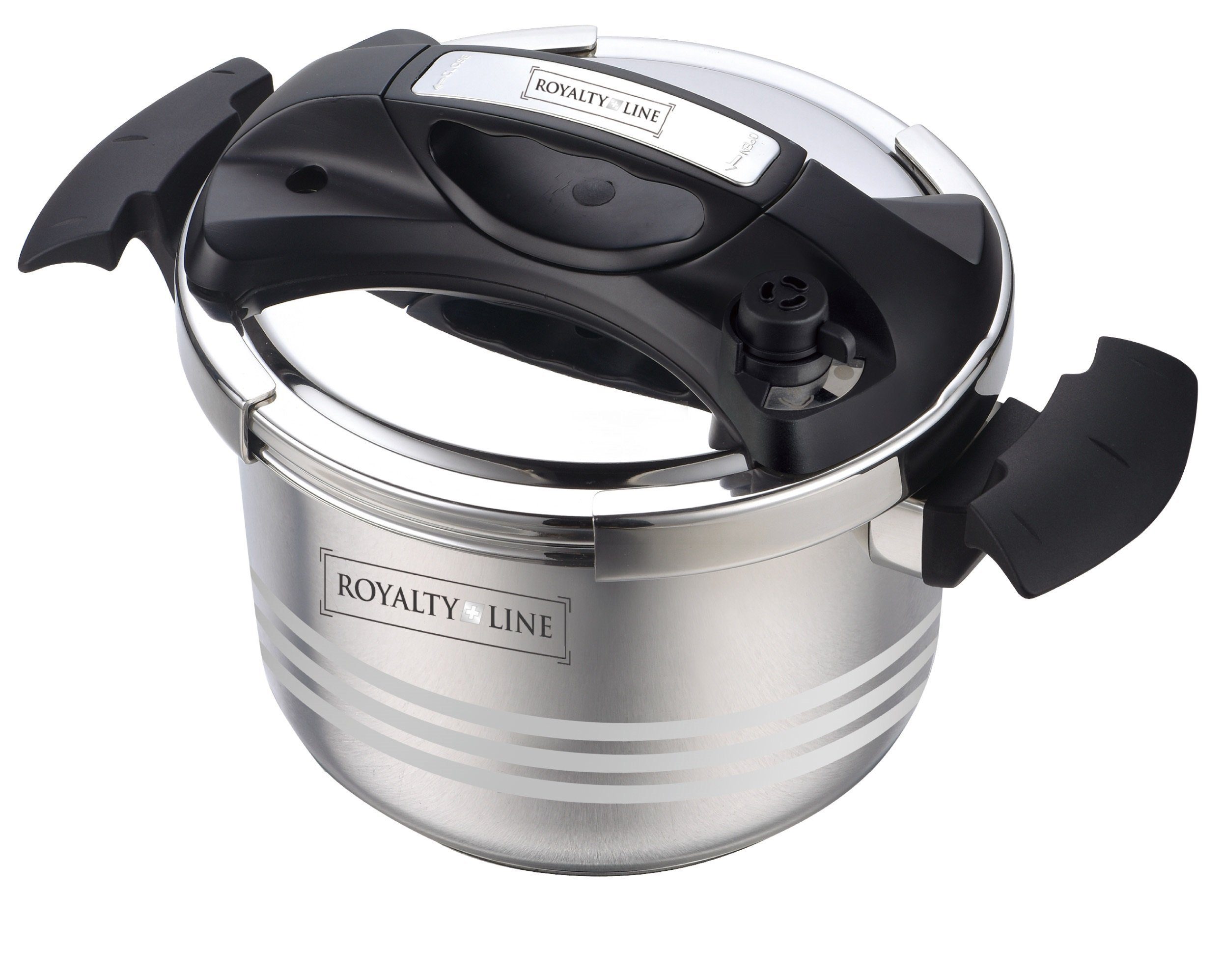 Royalty Line Schnellkochtopf Schnellkochtopf Dampfkochtopf Edelstahl Kochtopf 8L ROYALTY LINE, Material: Edelstahl, Kunststoff