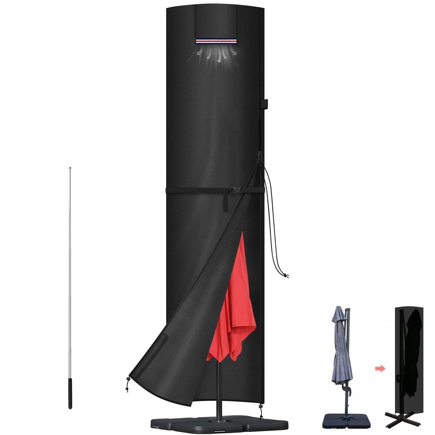 LuxusKollektion Sonnenschirm-Schutzhülle Schutzhülle Ampelschirm Wasserdicht Winterfest Marktschirm 260x65 65cm (1-St)