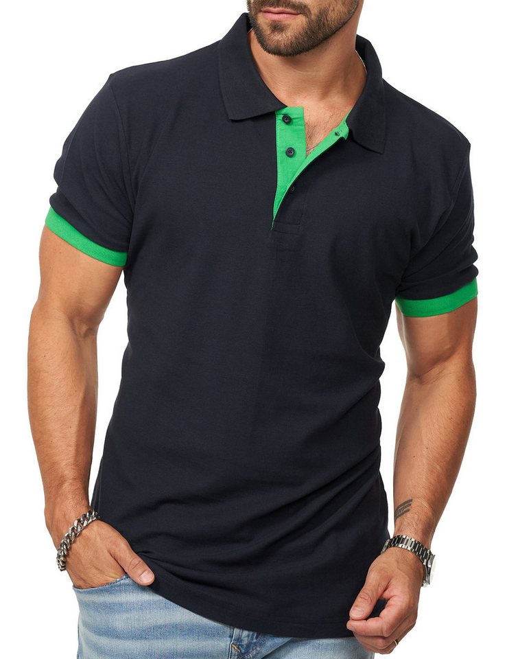 DAILY COTTON Poloshirt in Kurzarm als Freizeit Polo T-Shirt - Polo-Hemd für Herren (1-tlg) Männer Polohemd im Regular-Fit in Piqué-Qualität