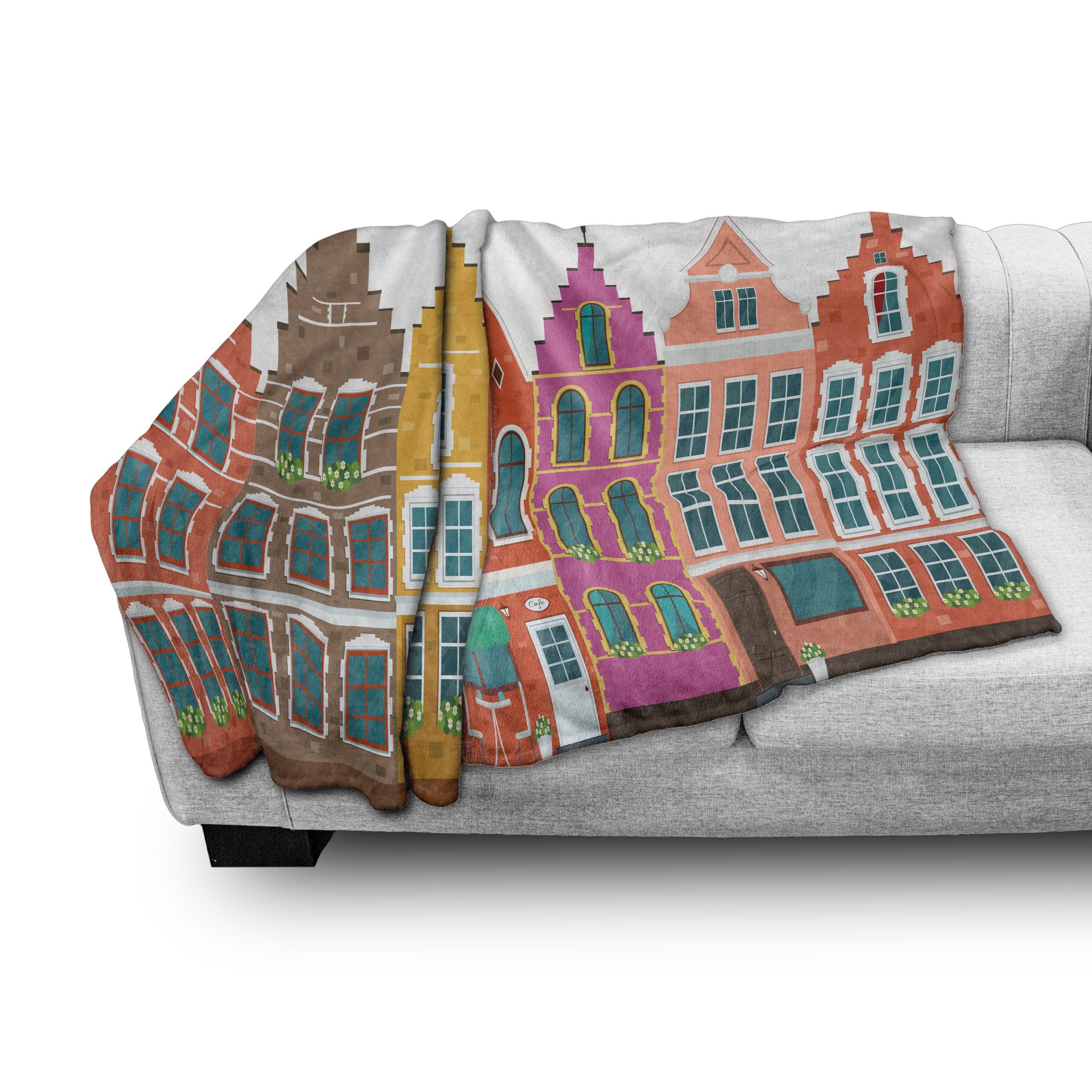 Gemütlicher Innen- Bunte Häuser Plüsch Wohndecke Europäische Außenbereich, Amsterdam den und Abakuhaus, für