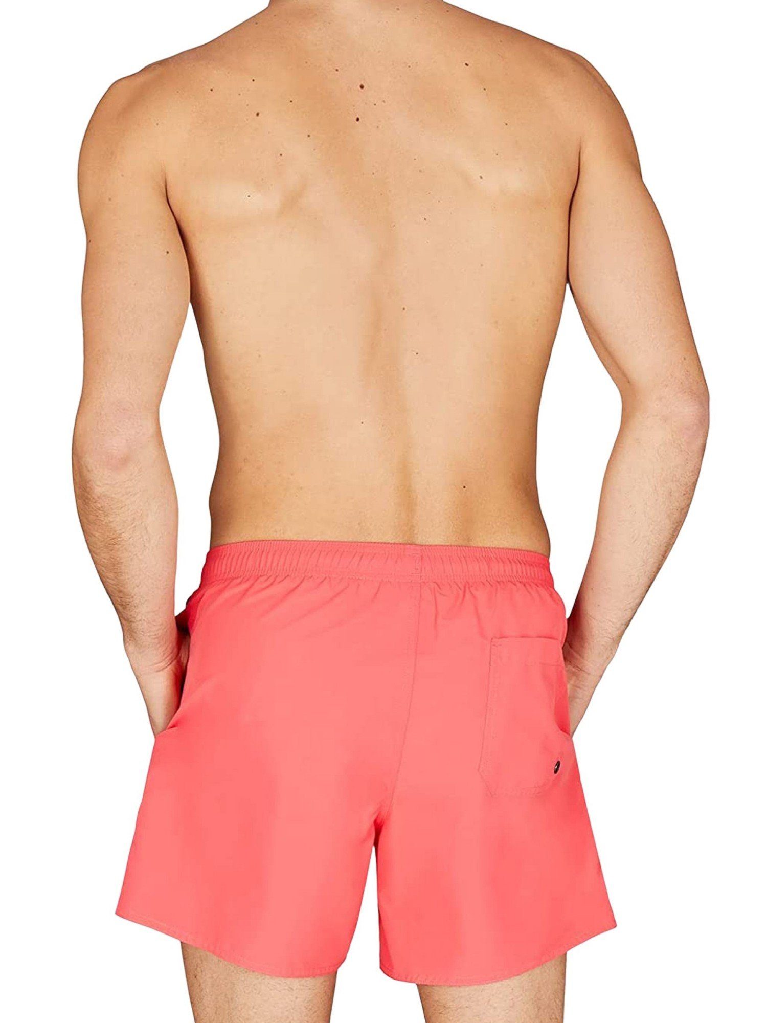 recyceltem Emporio (1-St) rot Badeshorts Shorts Gewebe aus Armani Badeshorts mit